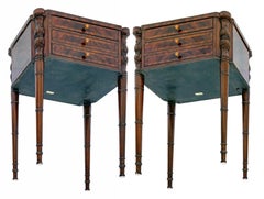 Maitland Smith Flame Mahogany End Tables, a pair