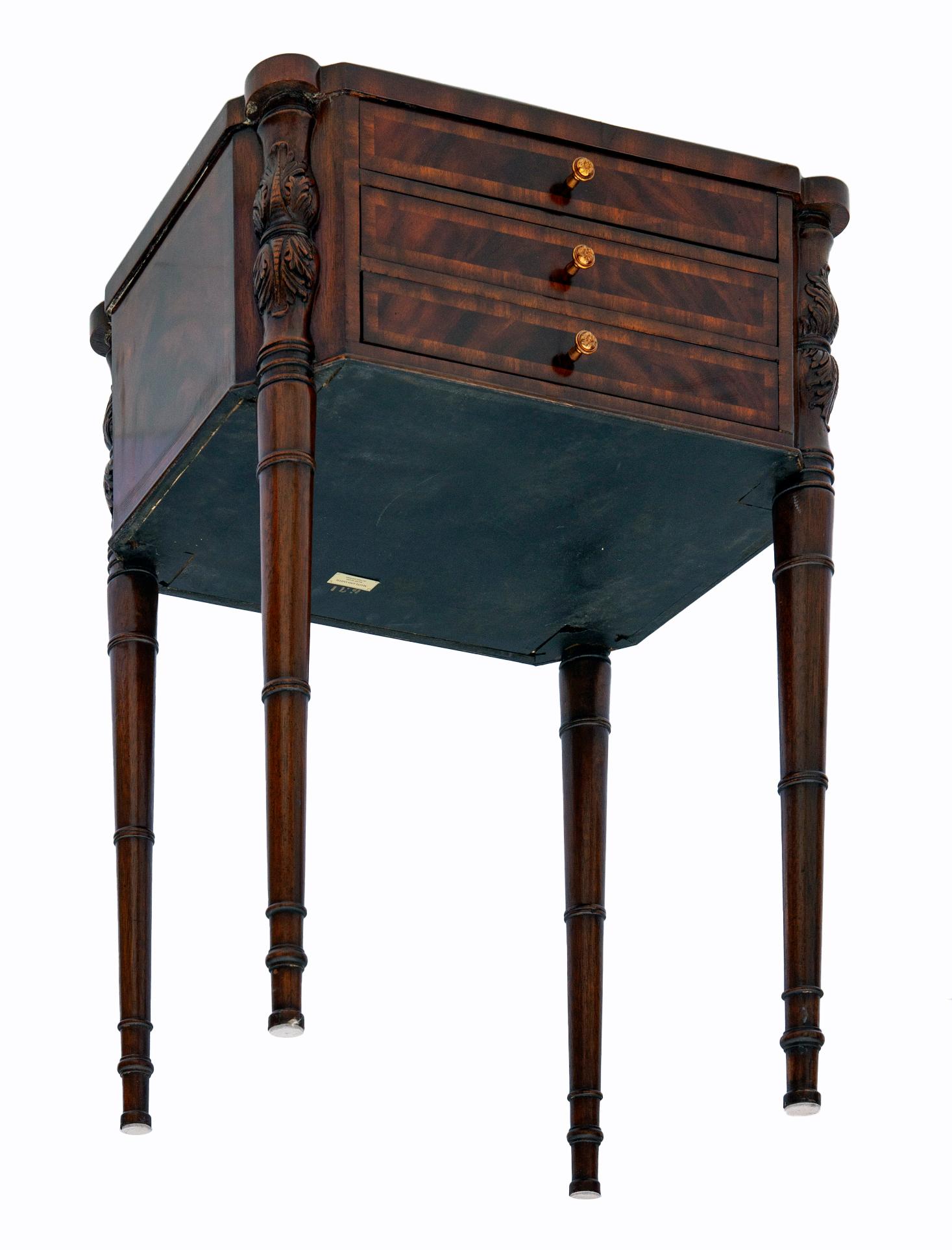 Regency Maitland Smith Flame Mahogany End Tables, a pair