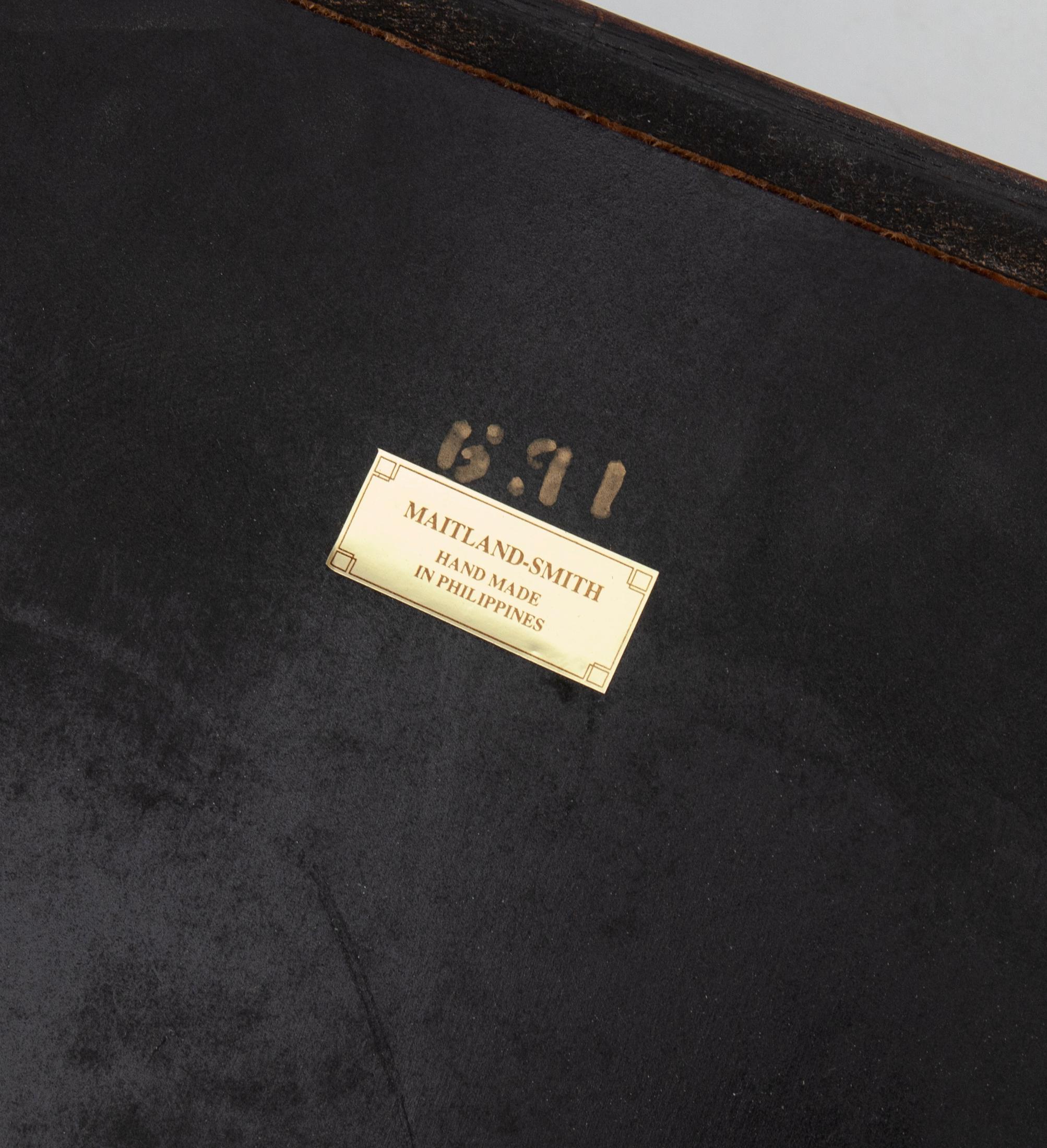 Maitland Smith Flame Mahogany End Tables, a pair In Good Condition In Malibu, CA