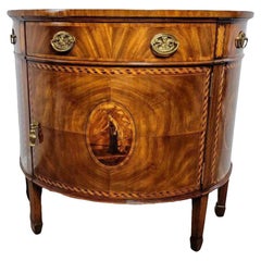 Maitland Smith Flame Mahogany Marquetry Bow Front Chest