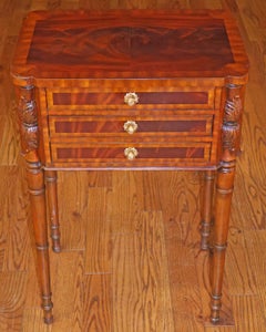 Maitland Smith Flame Mahogany Regency Style Nightstand