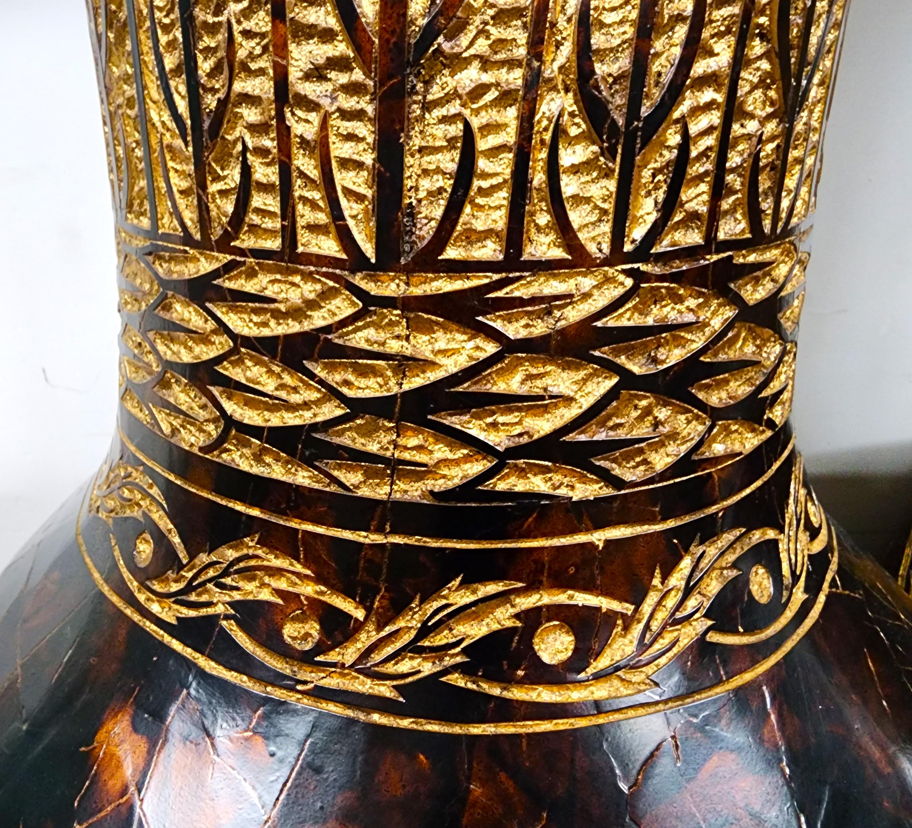 Maitland Smith Floor Vases Faux Tortoise Shell 62