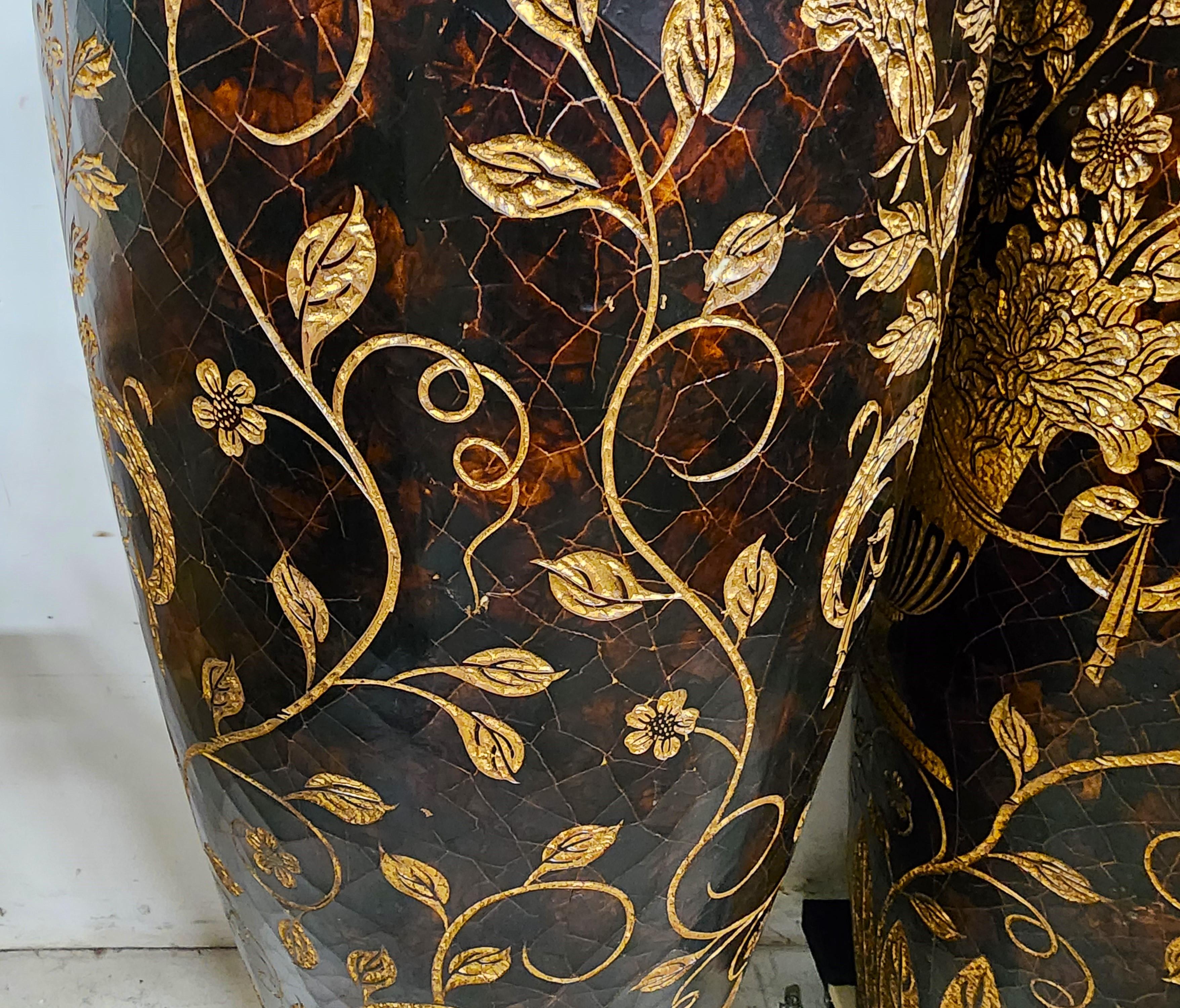 Maitland Smith Floor Vases Faux Tortoise Shell 62