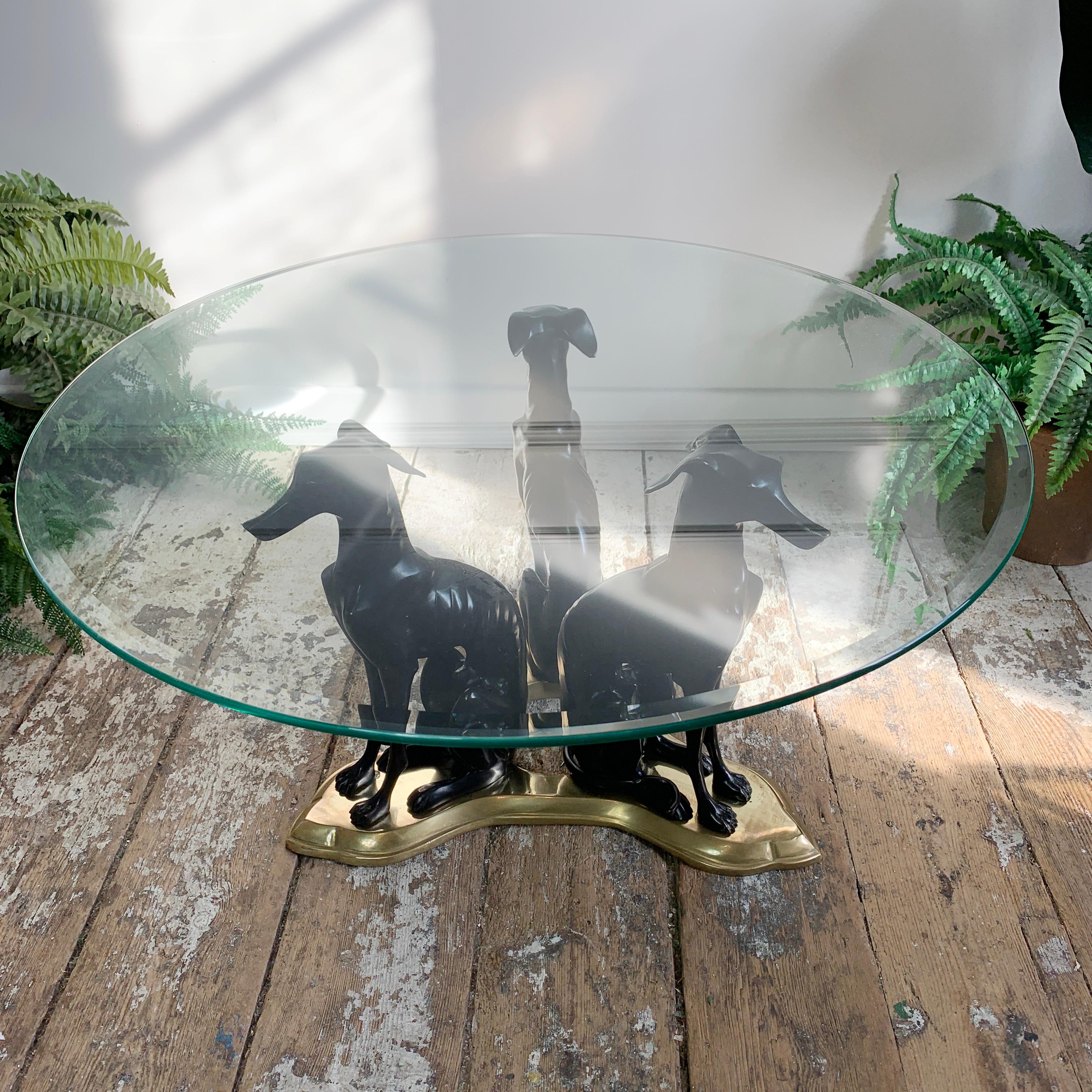 Hong Kong Maitland Smith for the Daniel Brooks Gallery Bronze Whippet Dog Coffee Table