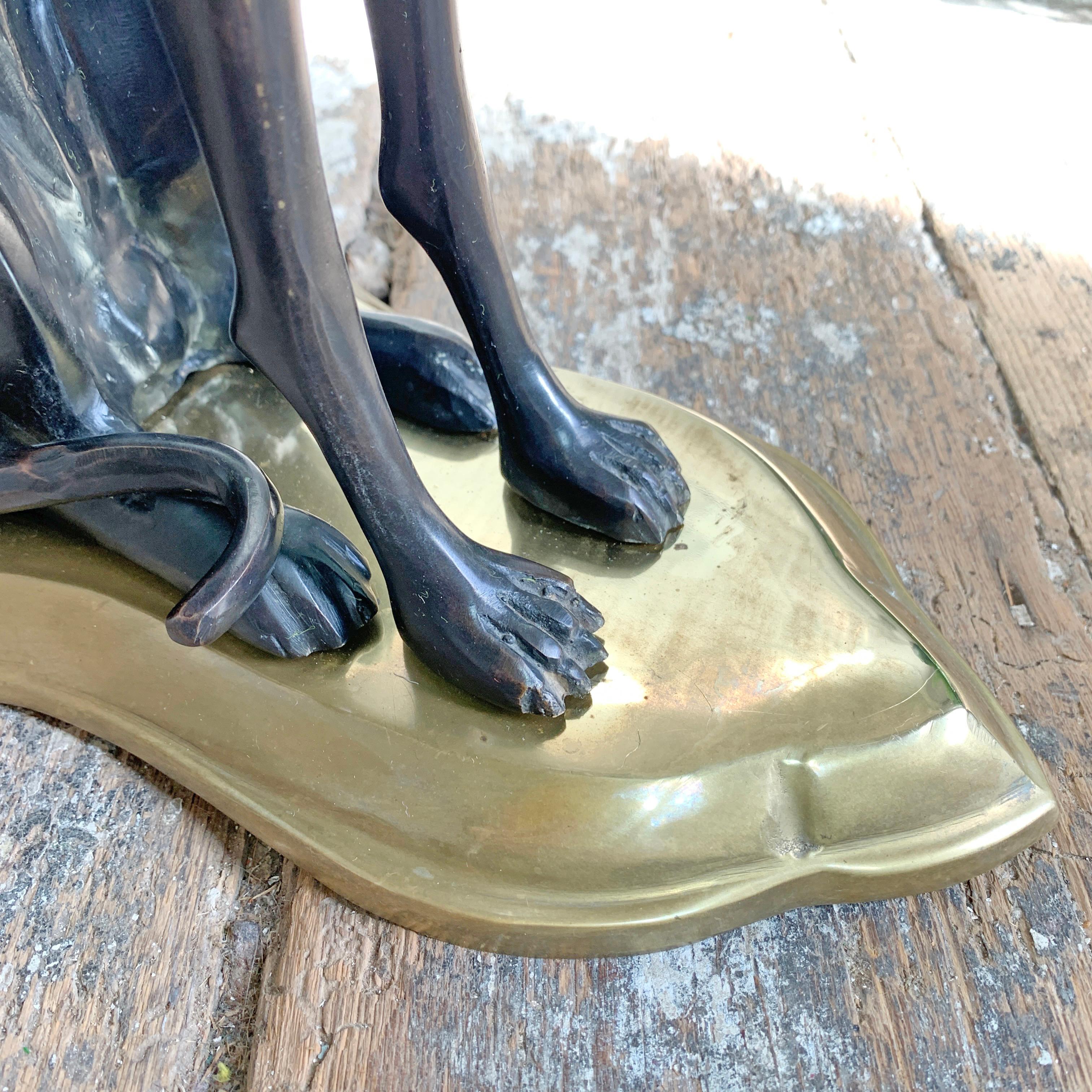 Maitland Smith for the Daniel Brooks Gallery Bronze Whippet Dog Coffee Table In Good Condition In Hastings, GB