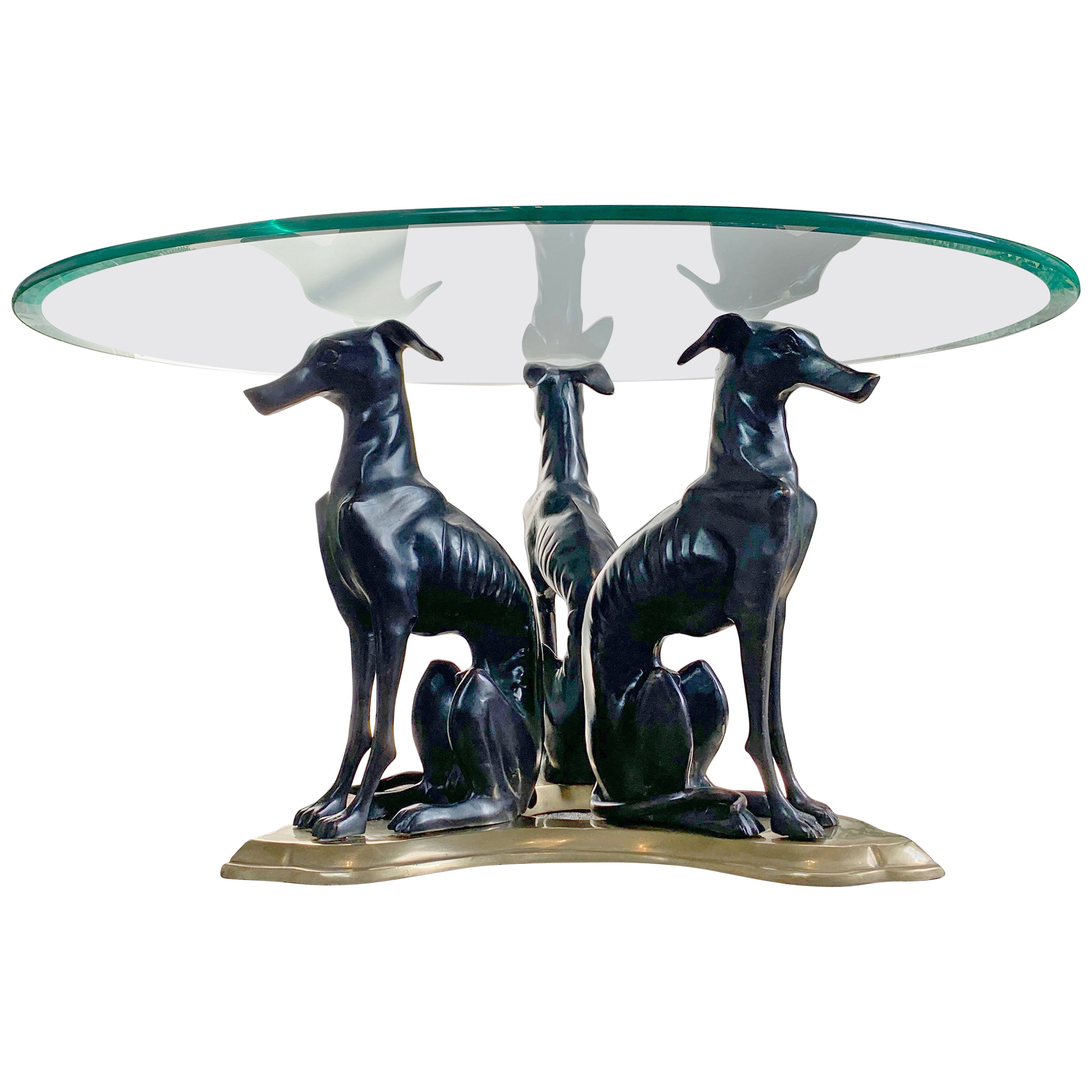 Maitland Smith for the Daniel Brooks Gallery Bronze Whippet Dog Coffee Table