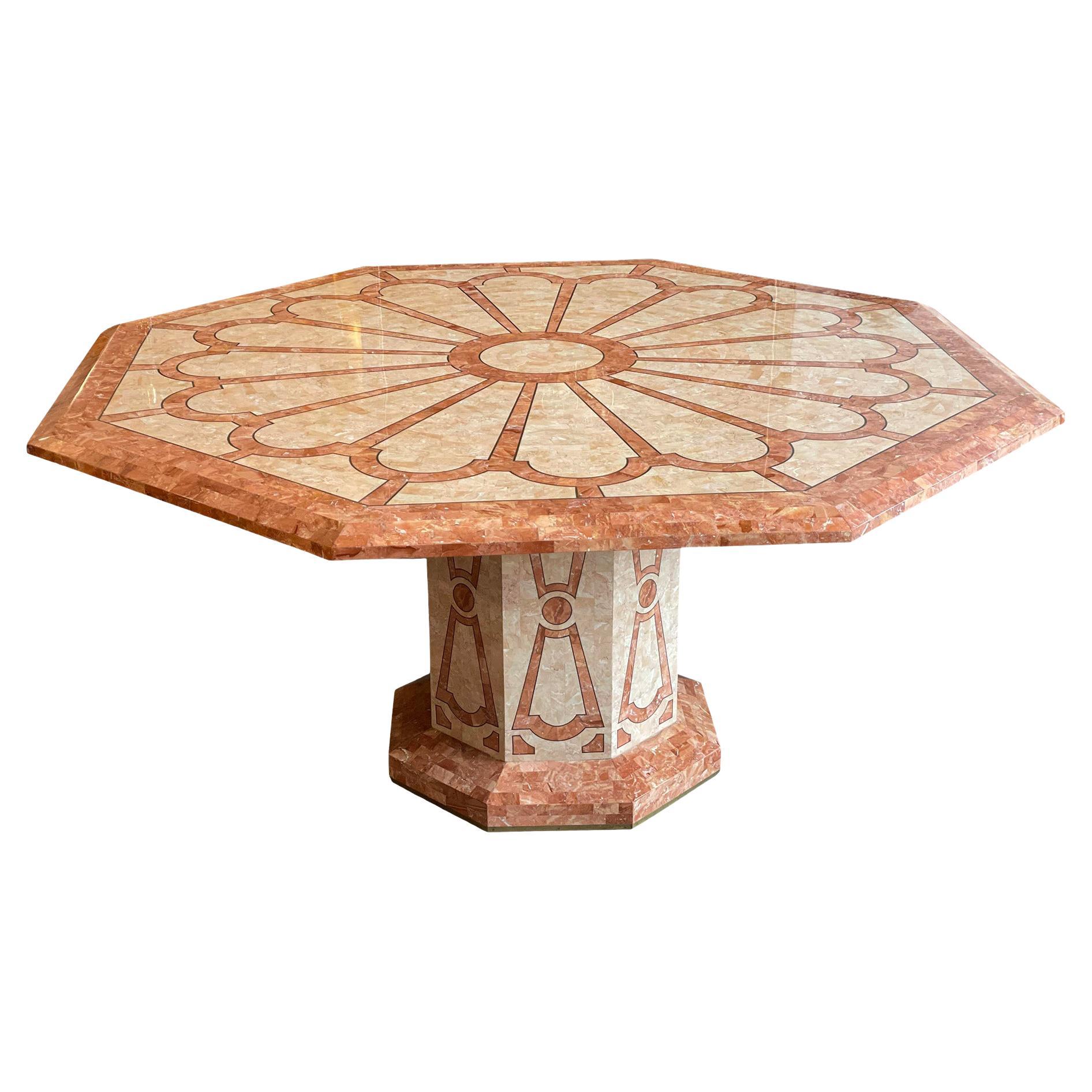 Maitland Smith Fossilized Coral Tessellated Stone Dining Table