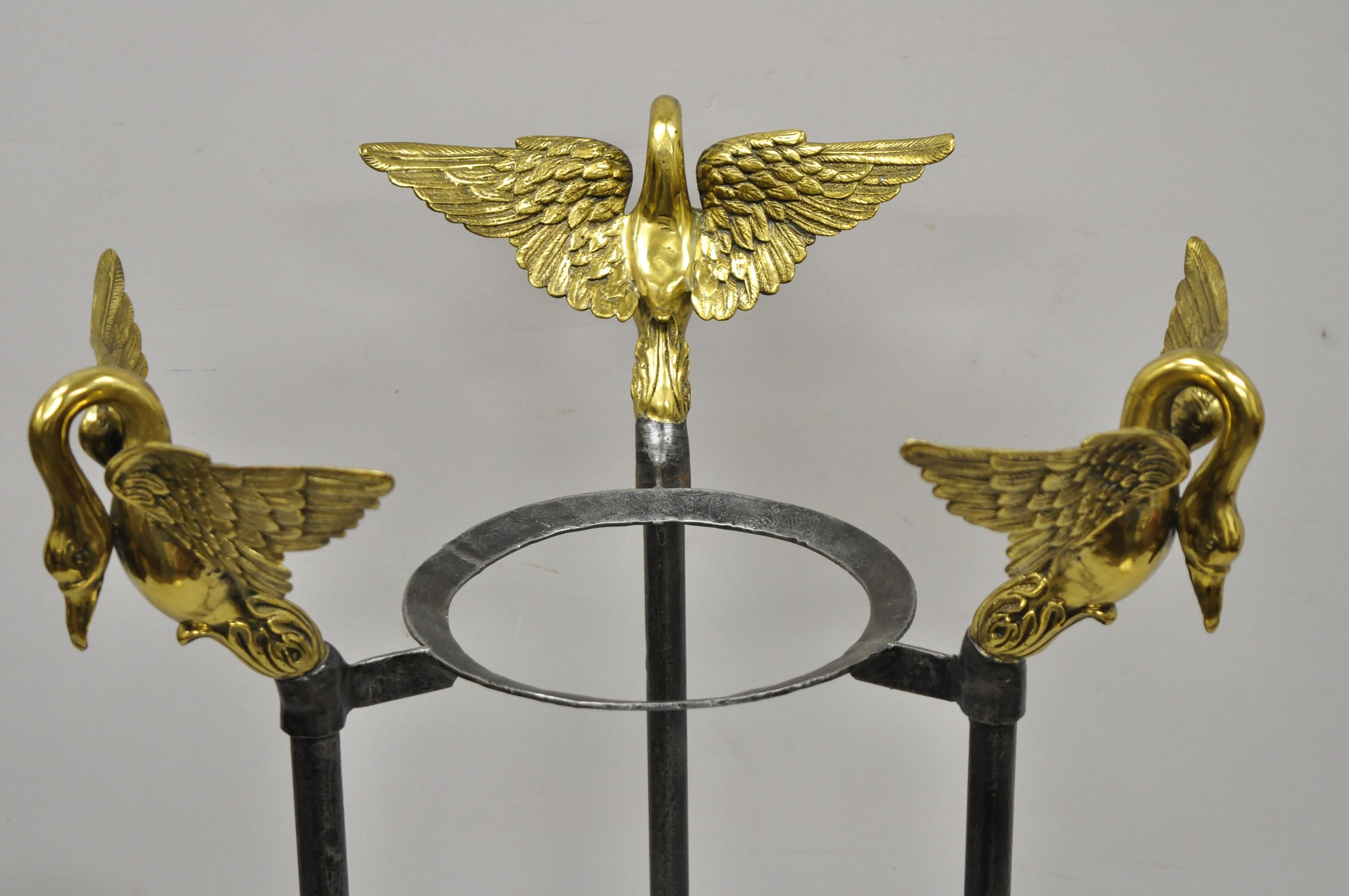Maitland Smith Französisch Empire Messing Schwan Mosaik Marmor Pflanzgefäß Jardinière 3