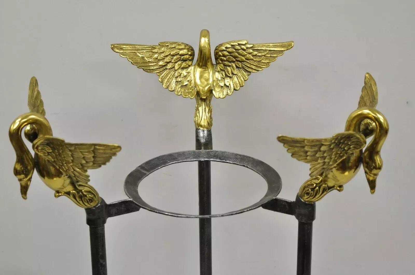 Maitland Smith French Empire Brass Swan Tessellated Marble Planter Jardiniere For Sale 4