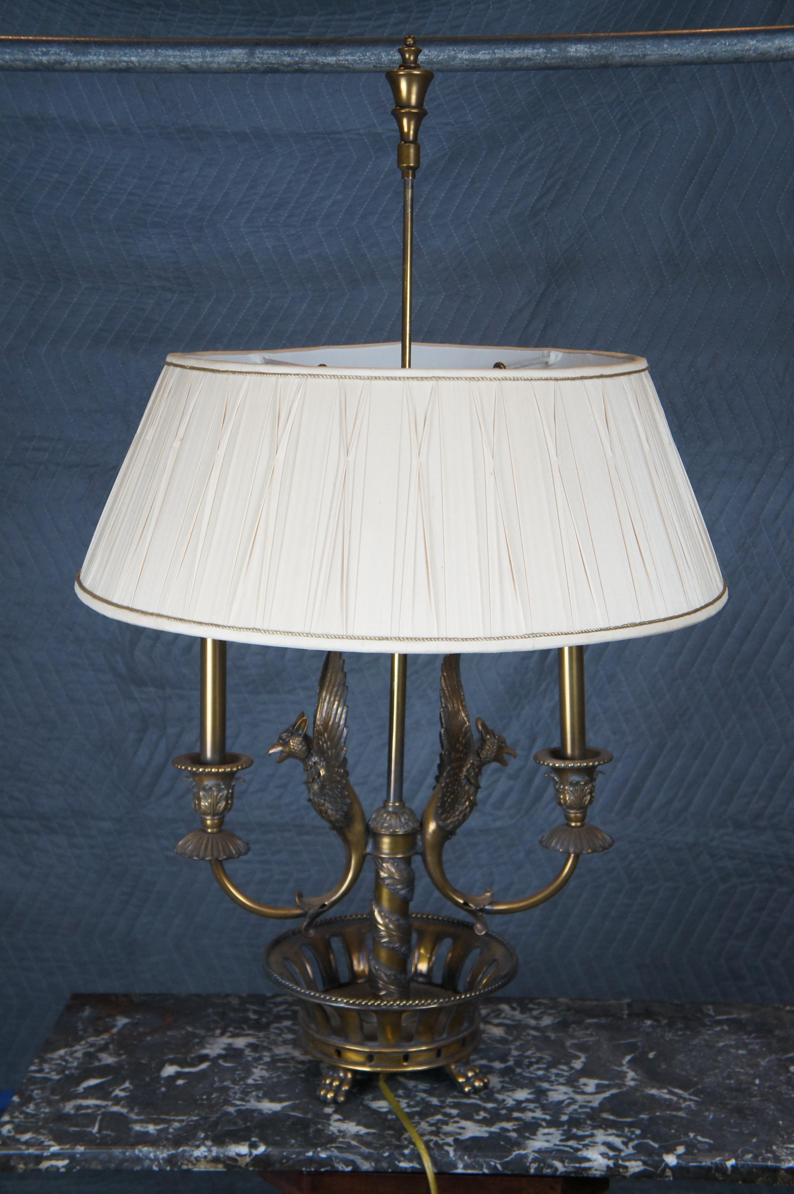 20ième siècle Maitland Smith Lampe de table à bougie Phoenix Figural Empire français en vente