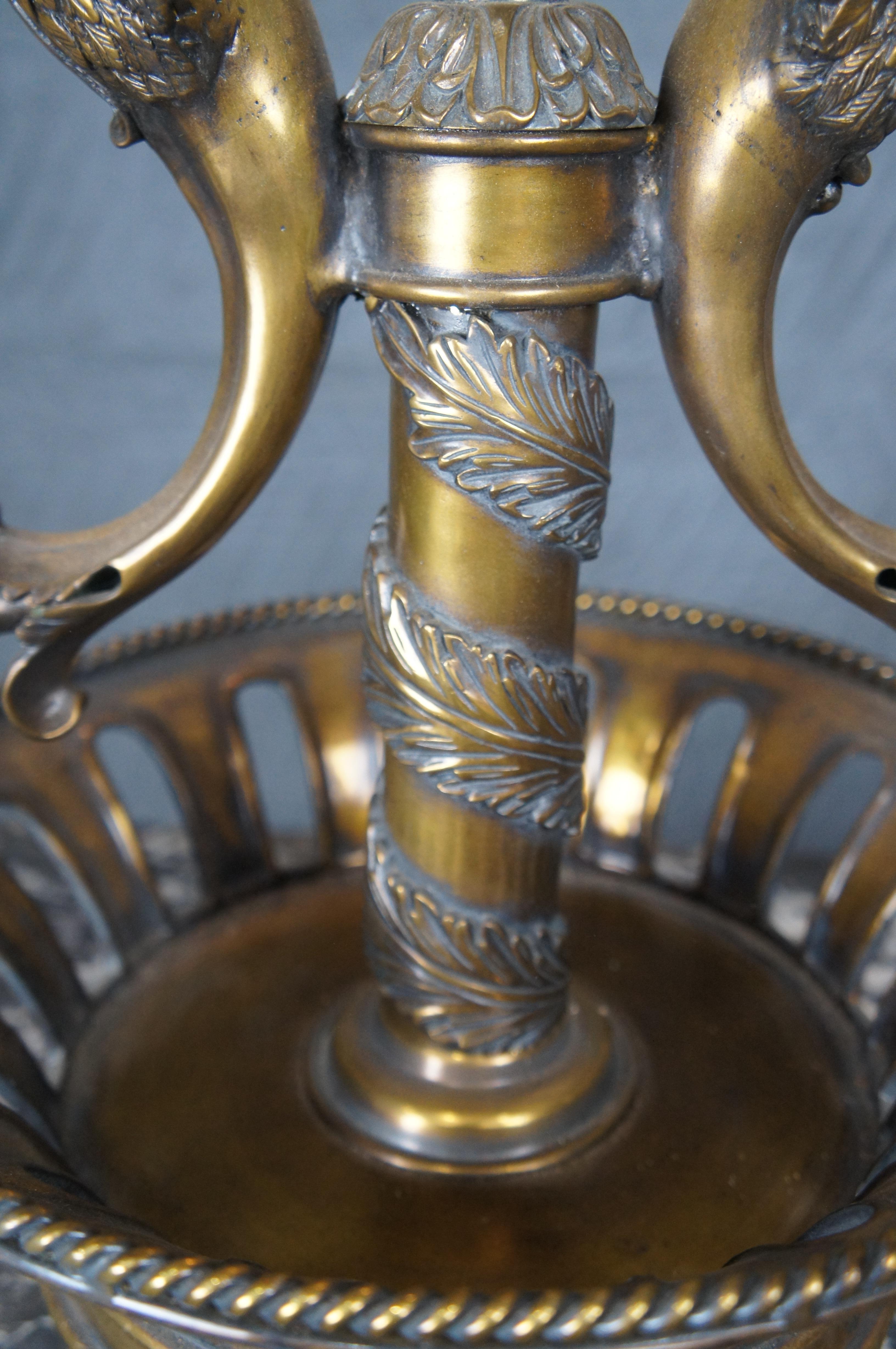 Brass Maitland Smith French Empire Figural Phoenix Bouillotte Candlestick Table Lamp For Sale
