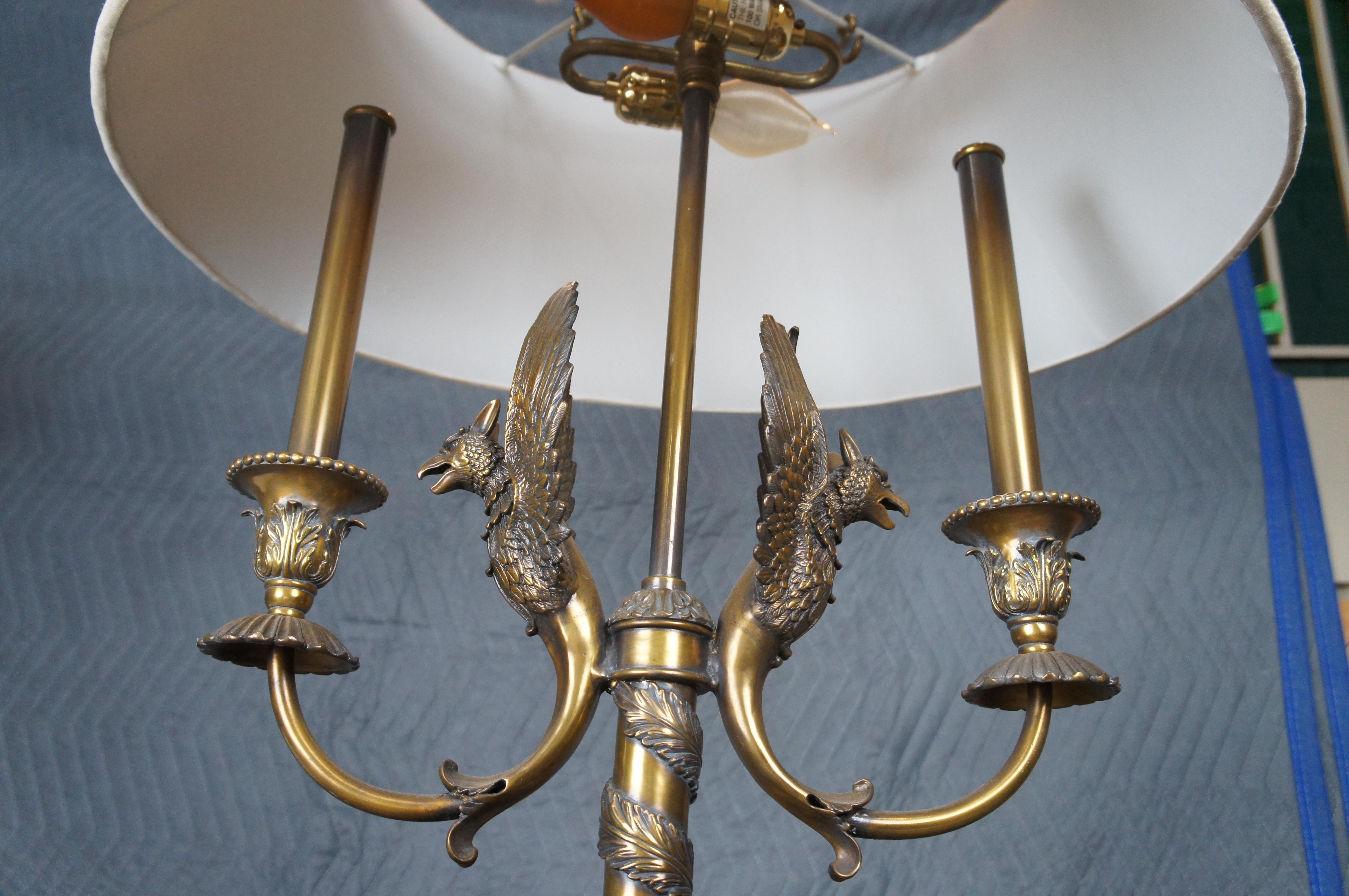 Maitland Smith French Empire Figural Phoenix Bouillotte Kerzenständer Tischlampe im Angebot 3