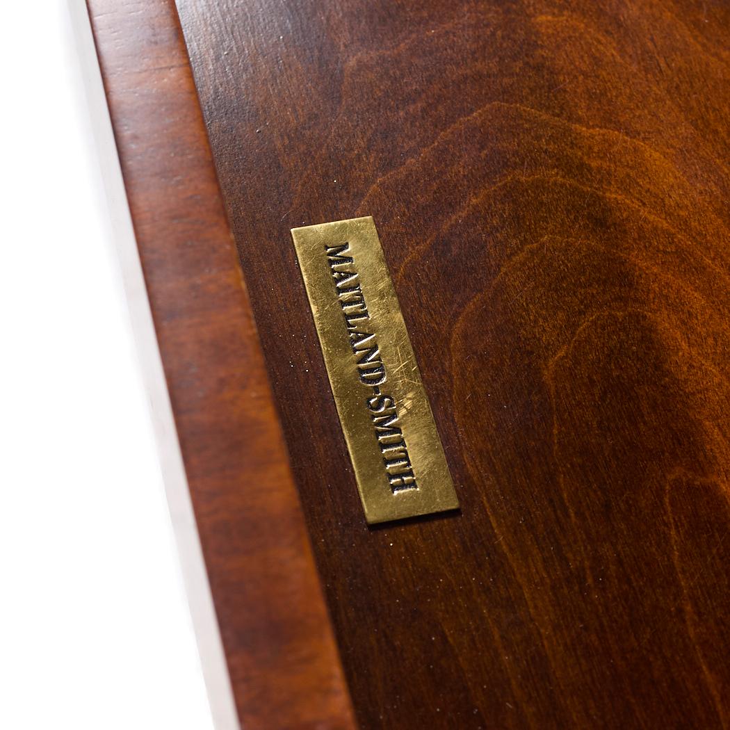 Maitland Smith French Empire Mahogany and Brass Paw Demilune Entry Console For Sale 3