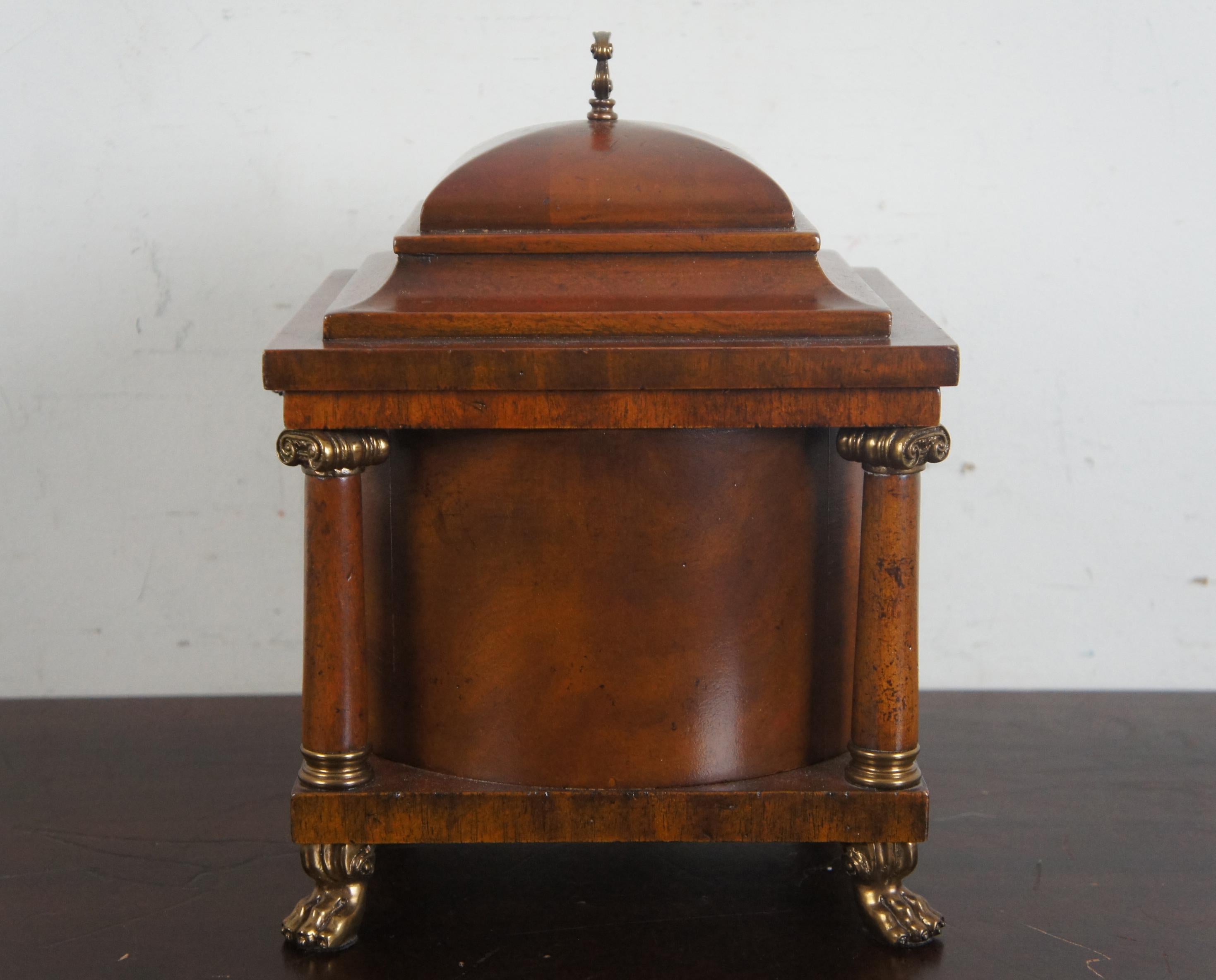 20th Century Maitland Smith French Empire Mahogany Tea Caddy Cigar Jewelry Chest Trinket Box