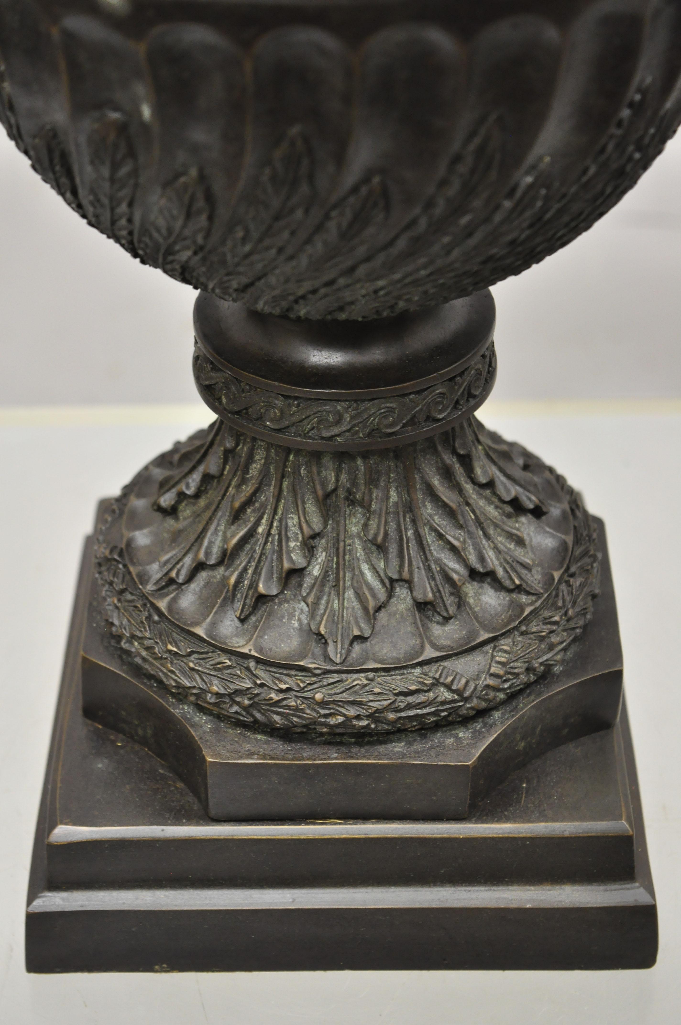 Maitland Smith French Empire Neoclassical Style Cast Bronze Urn with Faces 5