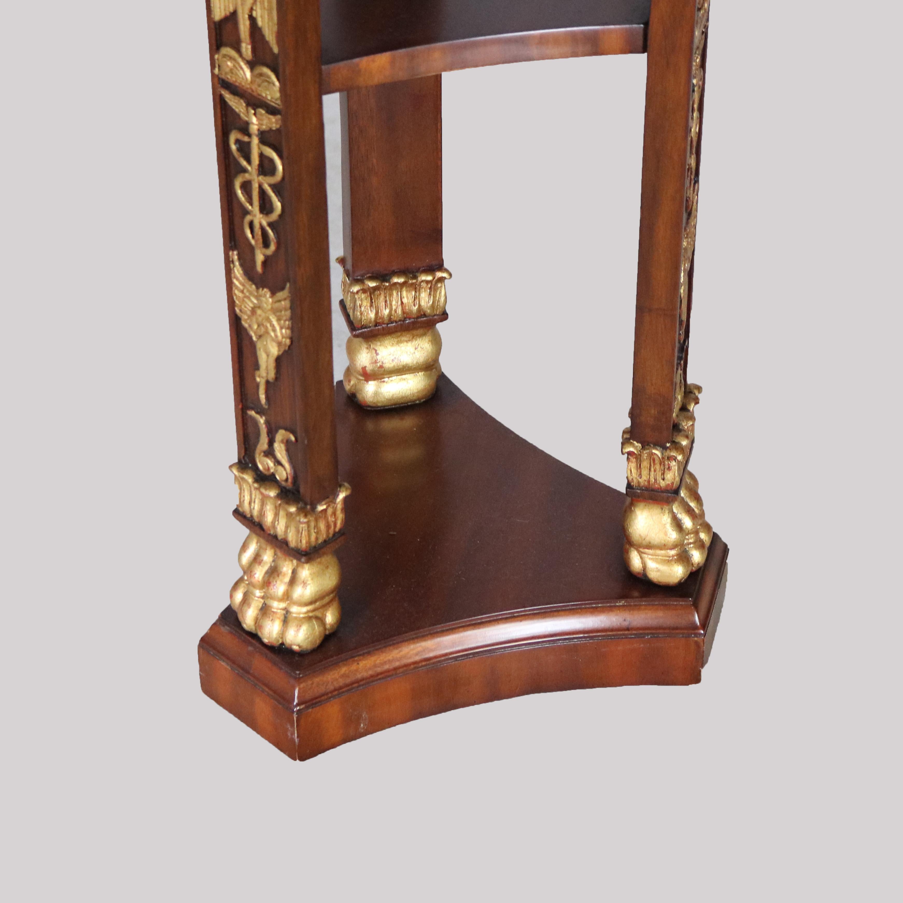 Maitland Smith French Empire Style Mahogany and Figural Ormolu Sculpture Stand For Sale 7