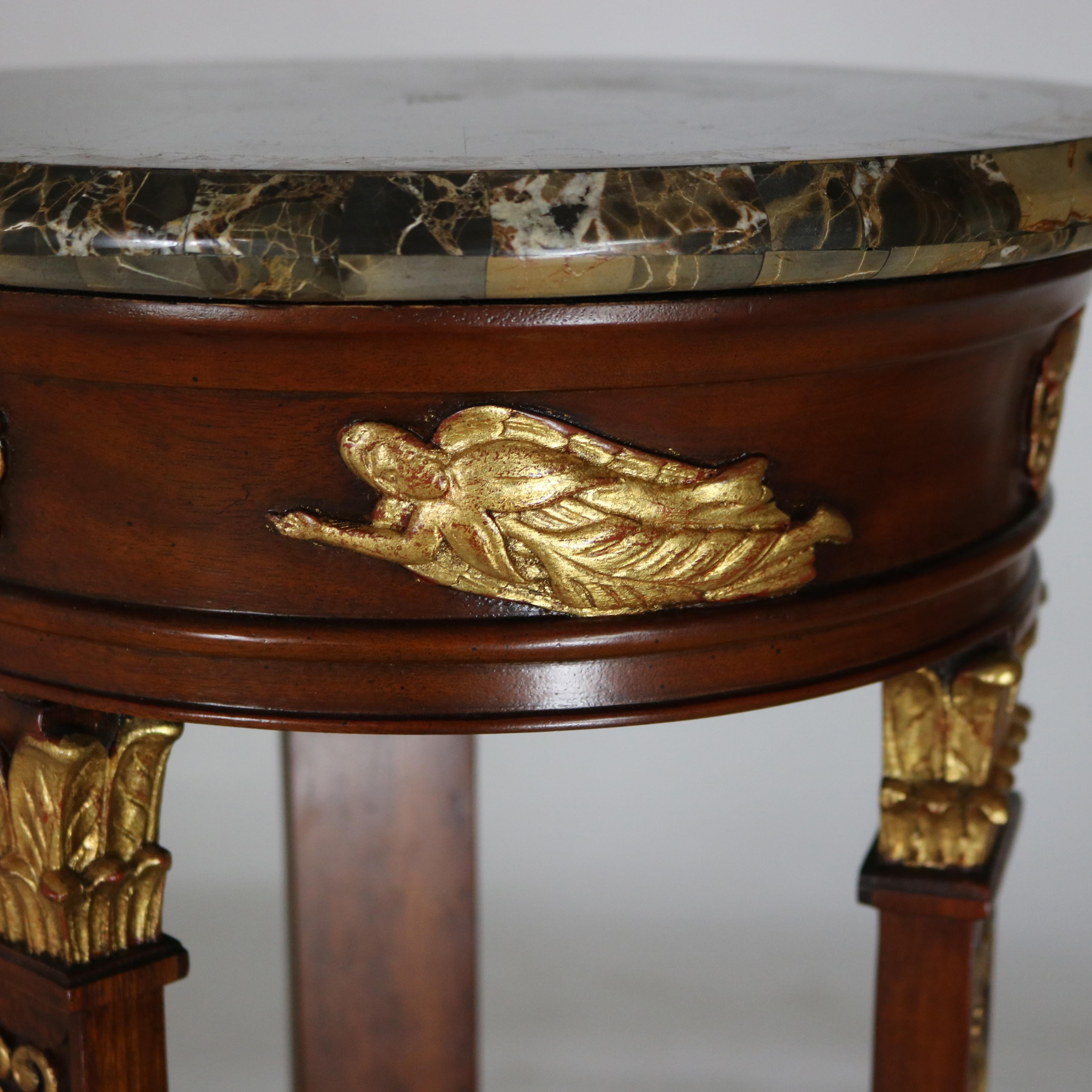 Maitland Smith French Empire Style Mahogany and Figural Ormolu Sculpture Stand For Sale 8