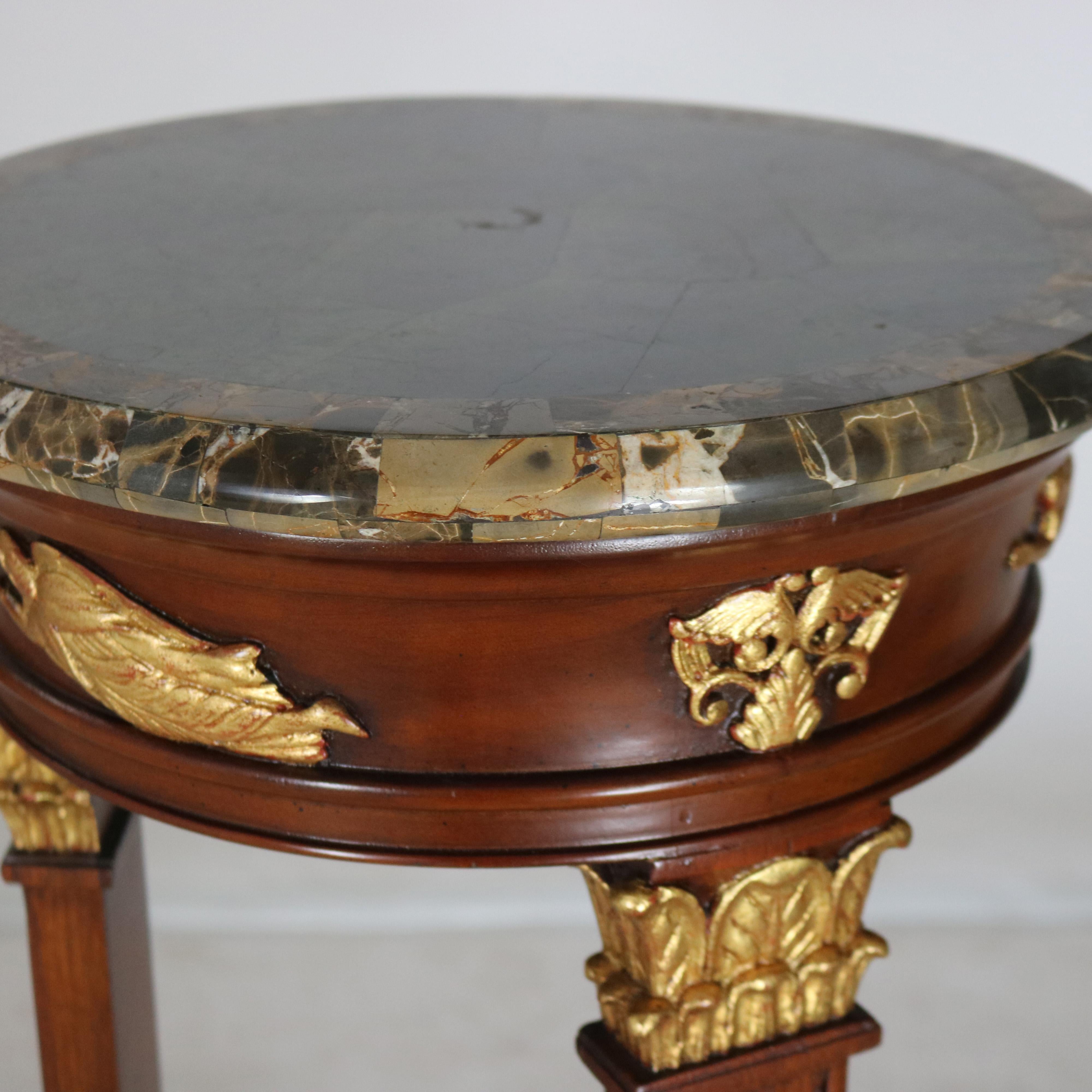 Maitland Smith French Empire Style Mahogany and Figural Ormolu Sculpture Stand For Sale 9