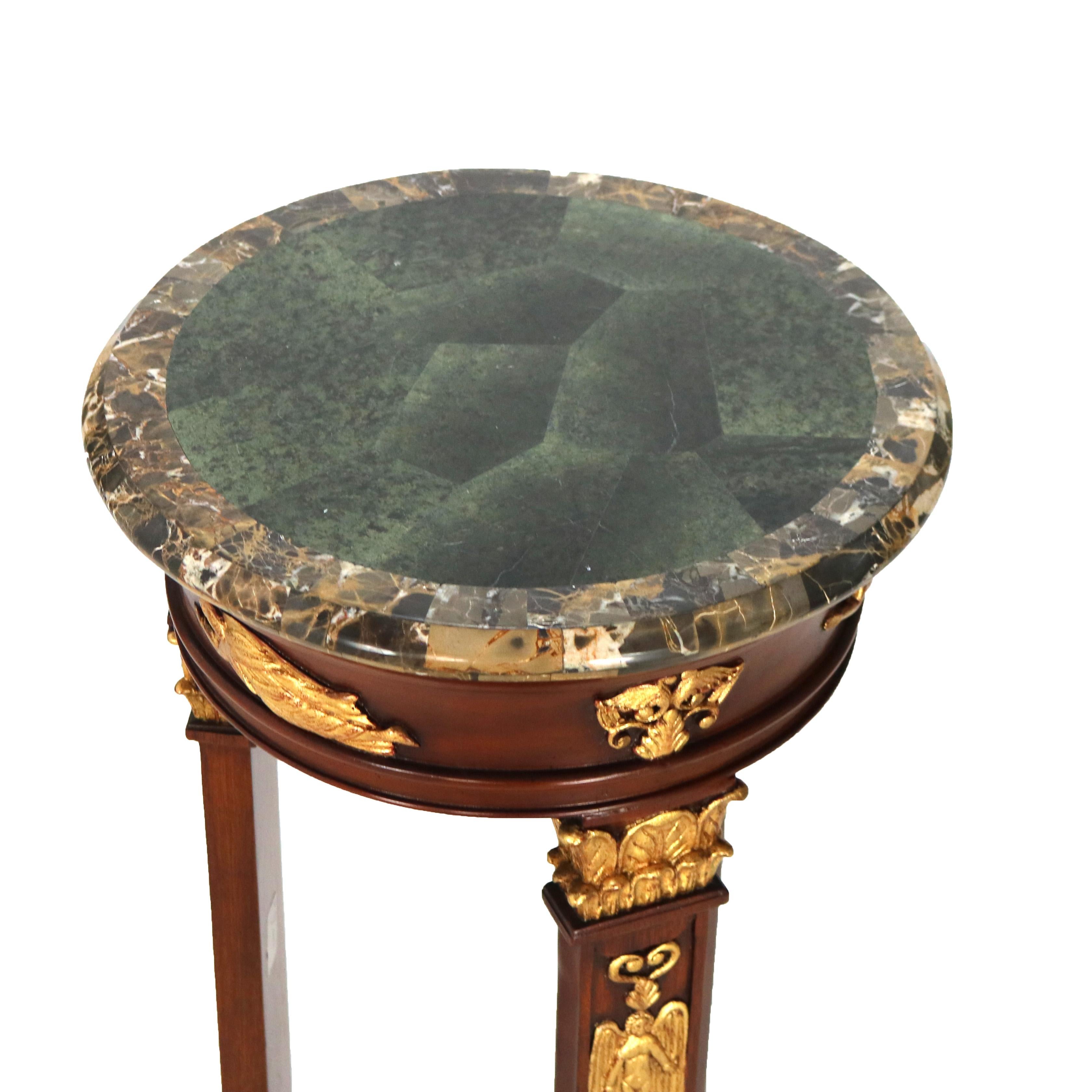 ***Reduced Delivery Rates - See Below or Click “Ask The Seller” to Request a Quote***

Maitland Smith French Empire Style Mahogany and Figural Ormolu Sculpture Stand with Specimen Marble Top 20thC

Measures - 43.5