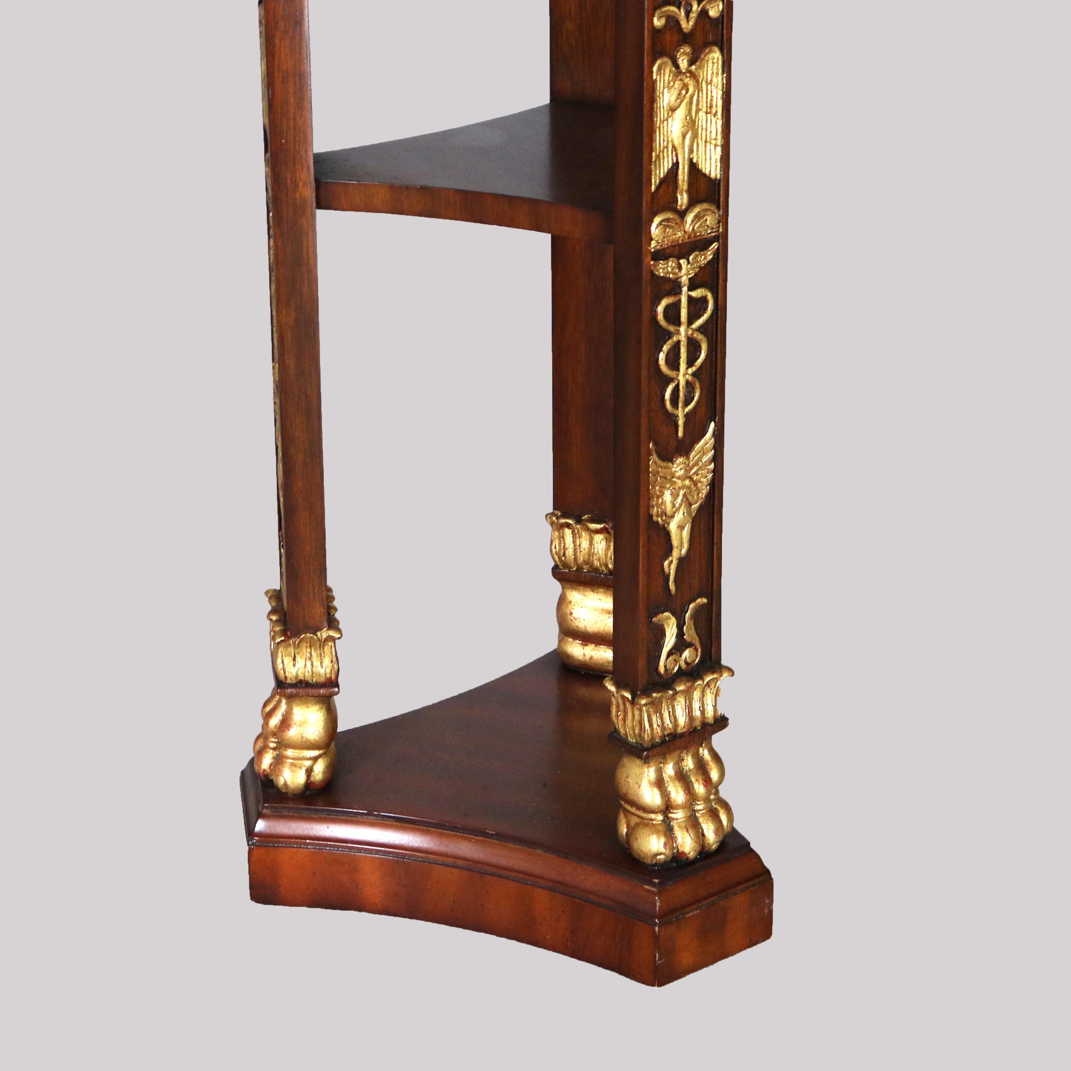 Maitland Smith French Empire Style Mahogany and Figural Ormolu Sculpture Stand For Sale 1