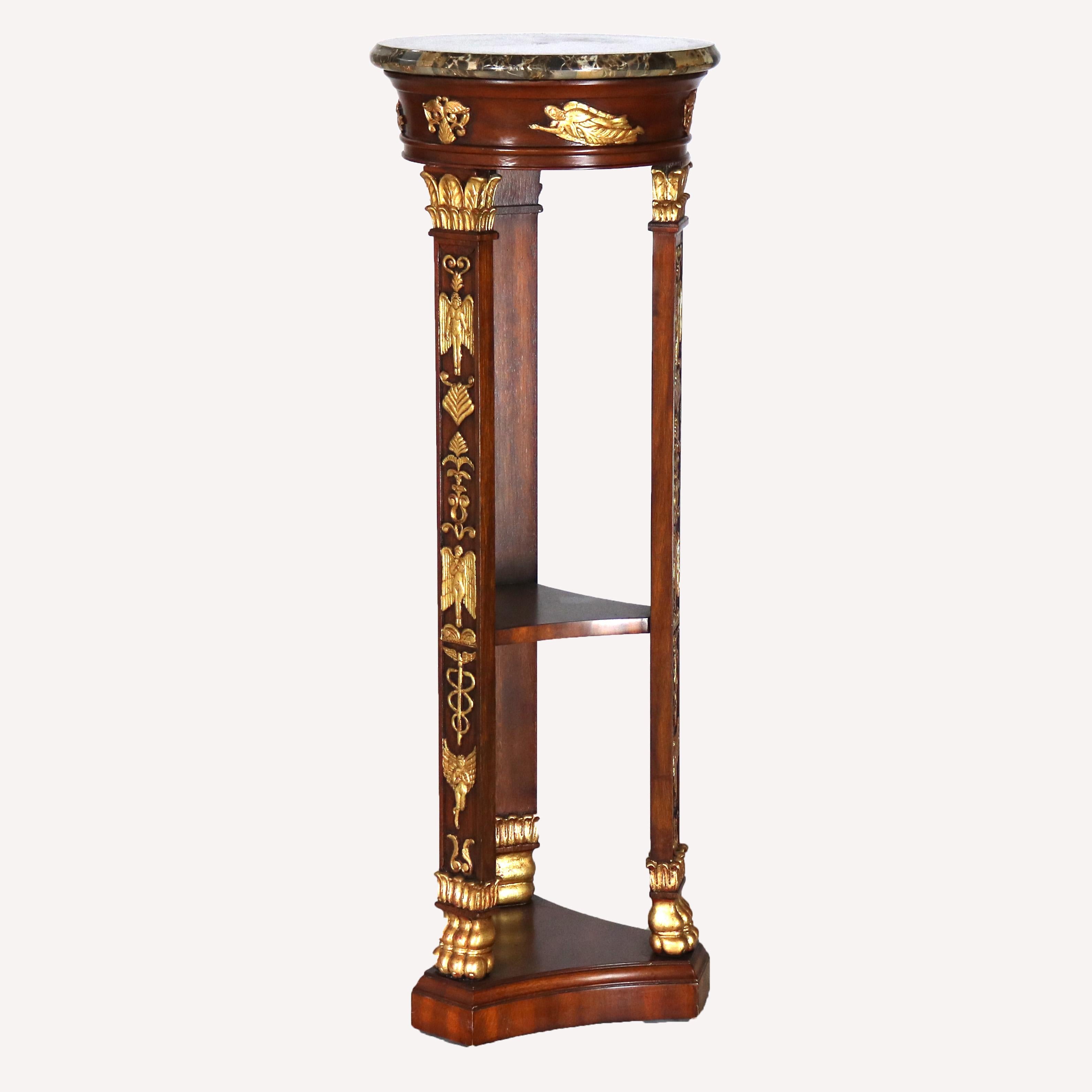 Maitland Smith, supporto per sculture in mogano e ormolu figurato in stile impero francese