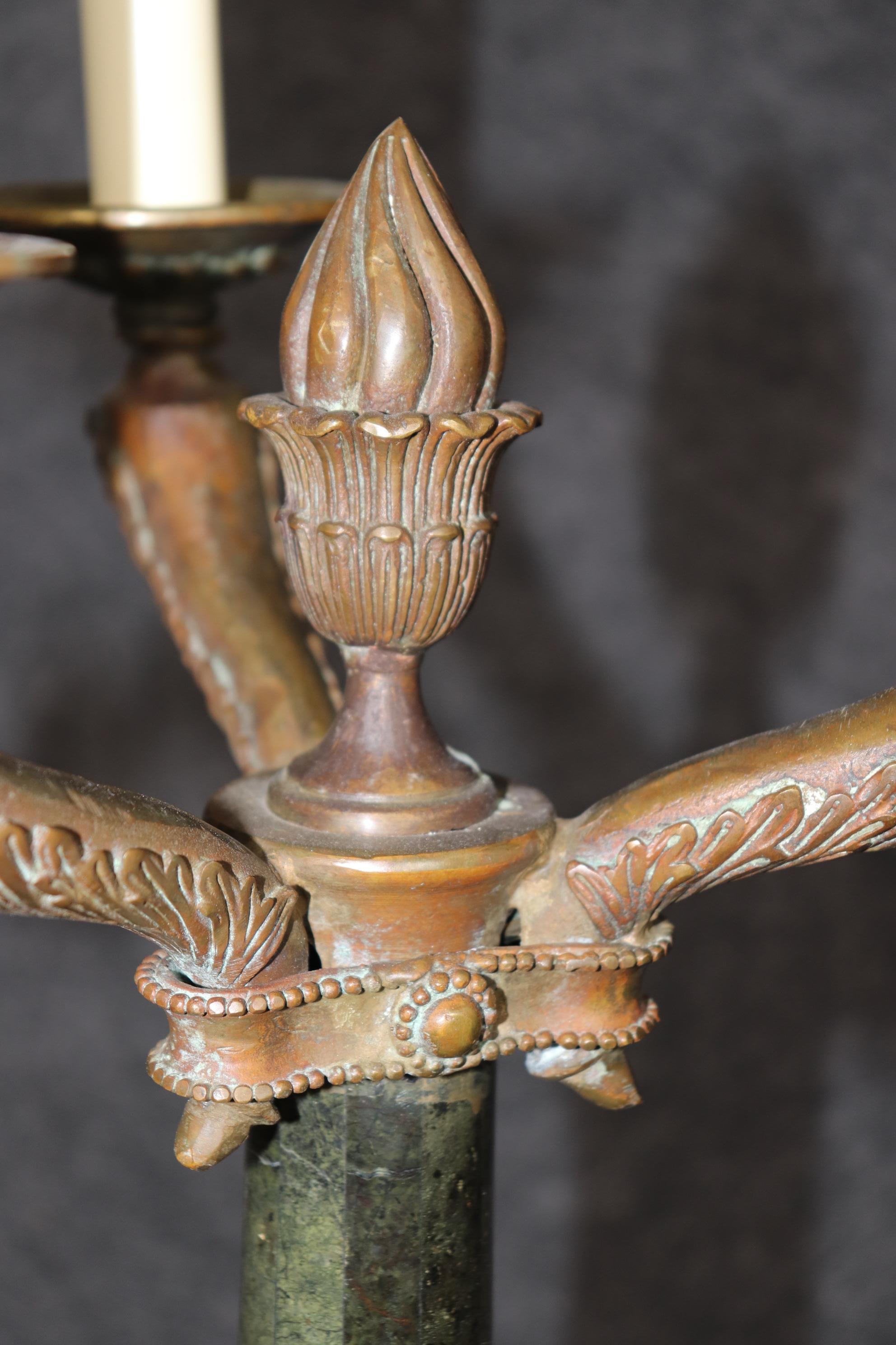 Maitland Smith French Empire Style Solid Bronze Table Lamp For Sale 4