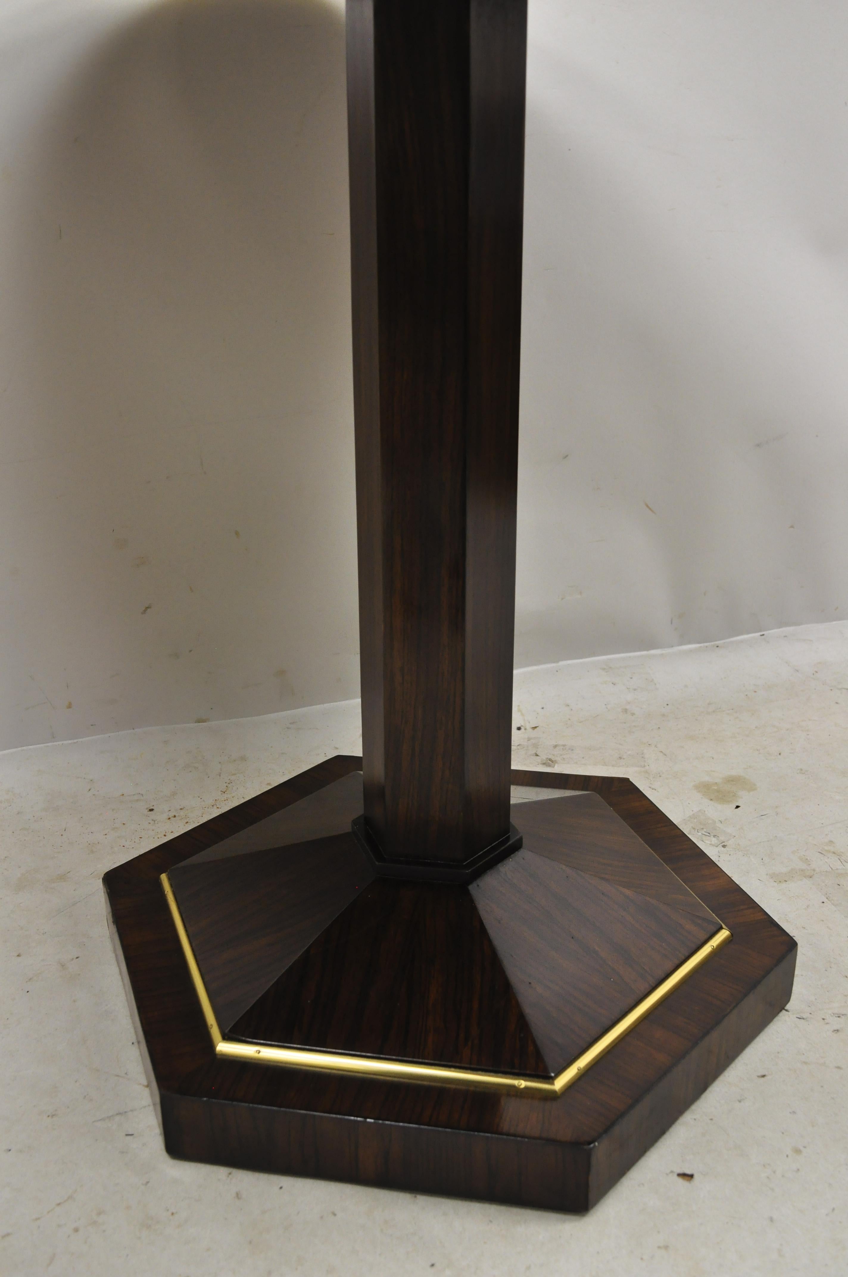 Maitland Smith French Empire Zebra Wood Bronze Band Round Pedestal Base Table 5