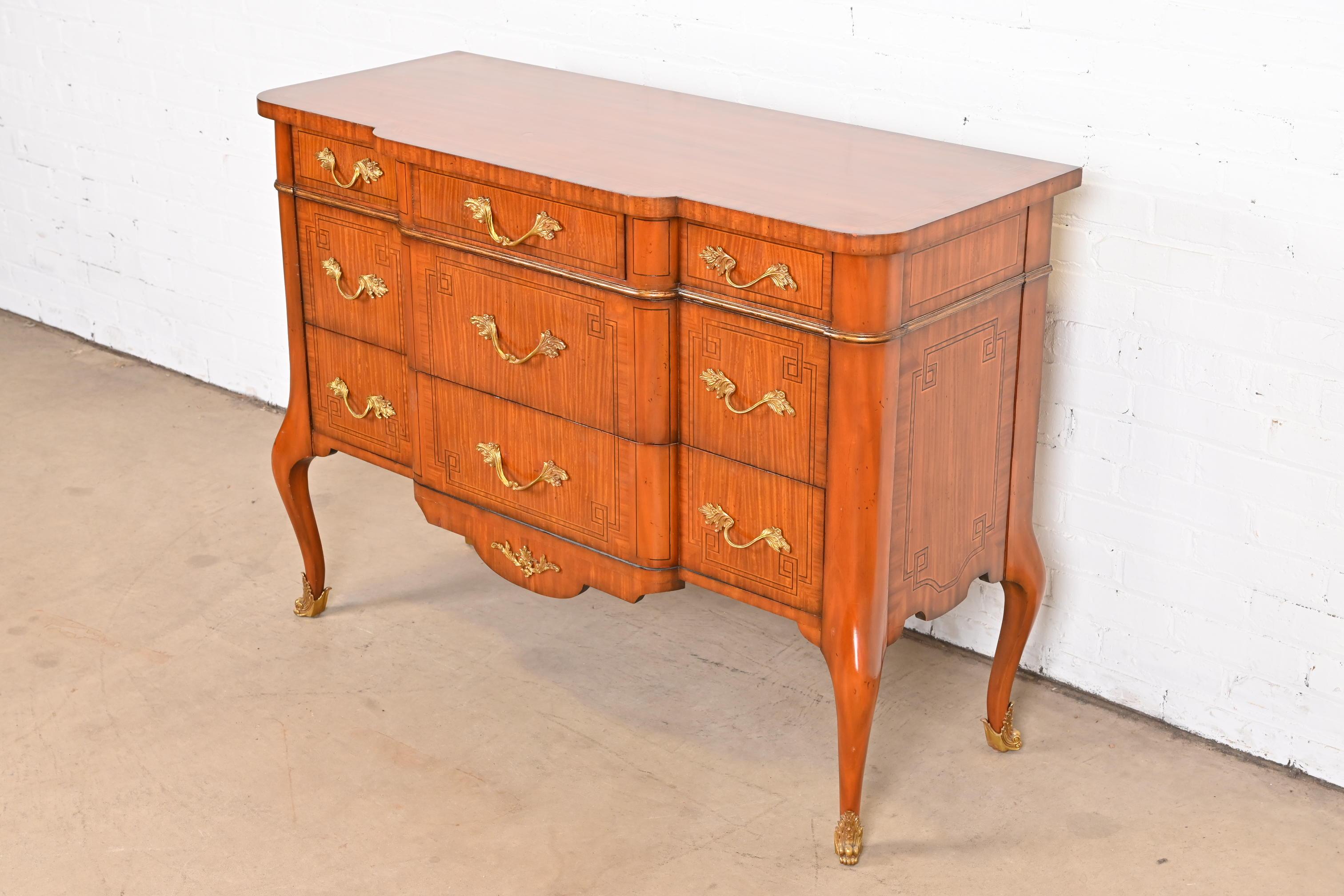 20th Century Maitland-Smith French Louis XV Banded Satinwood Dresser