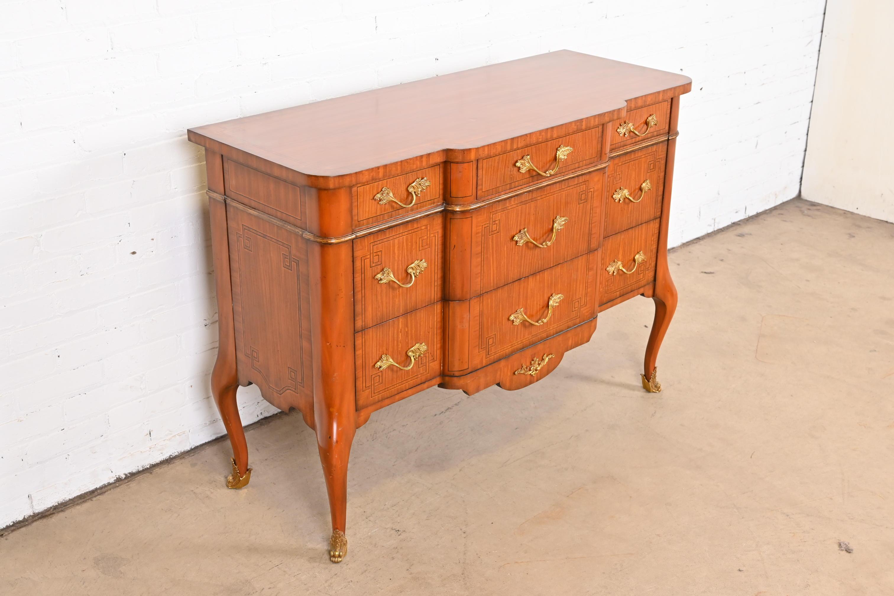 Maitland-Smith French Louis XV Banded Satinwood Dresser 1