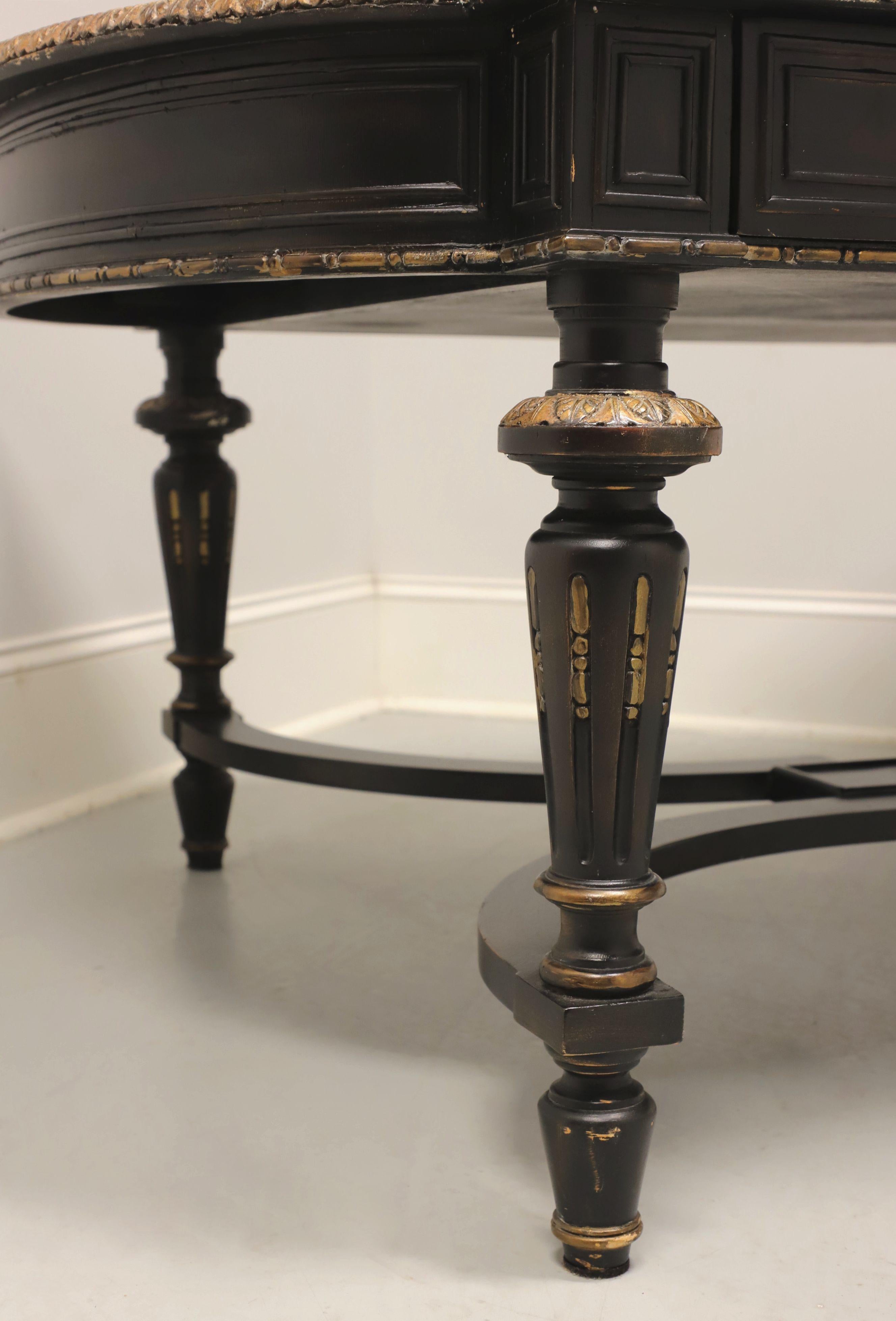 MAITLAND SMITH French Napoleon III Ebonized Reverse Painted Coffee Table For Sale 2