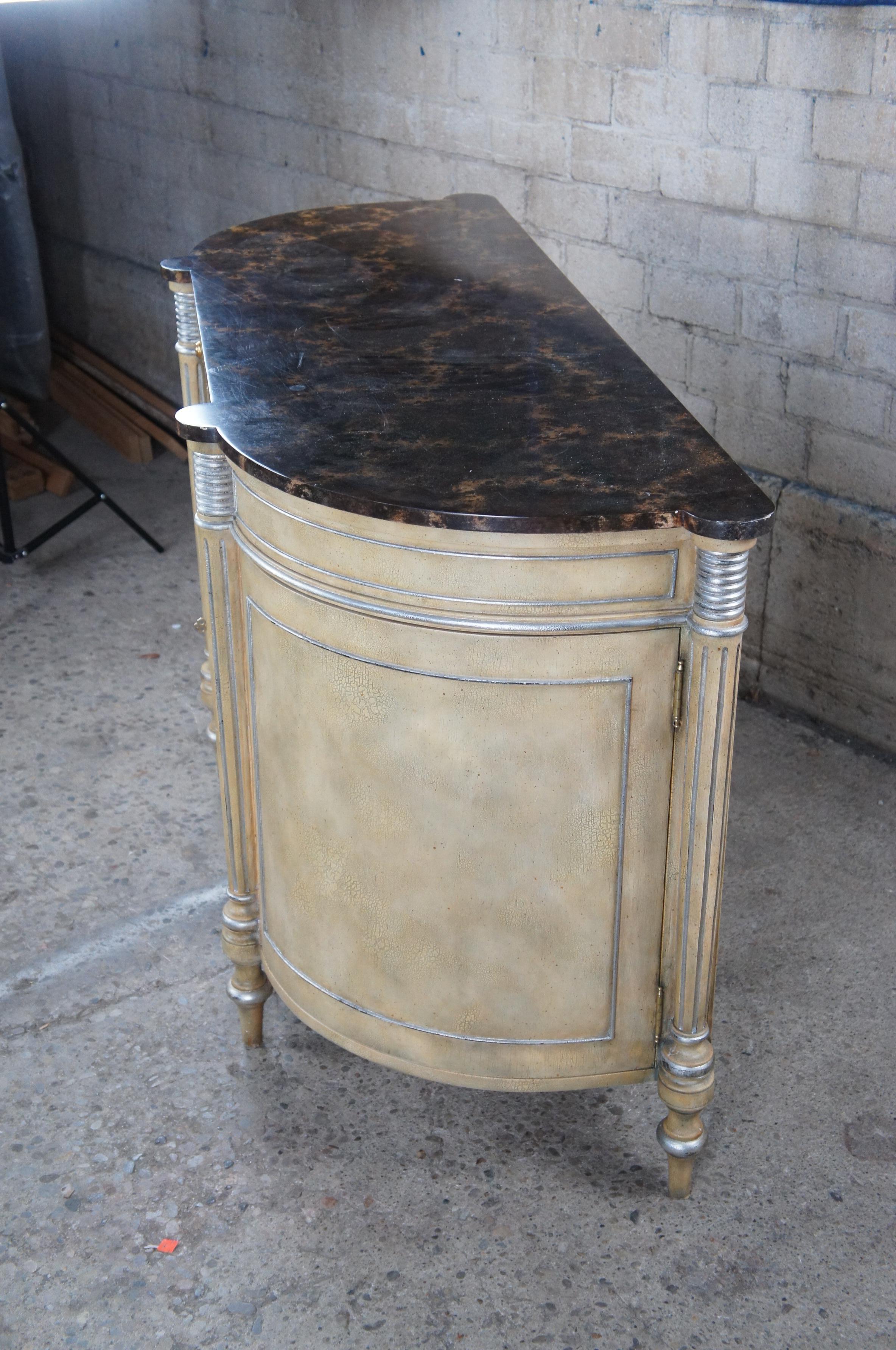 Maitland Smith French Neoclassical Faux Marble Demilune Buffet Server Sideboard 5