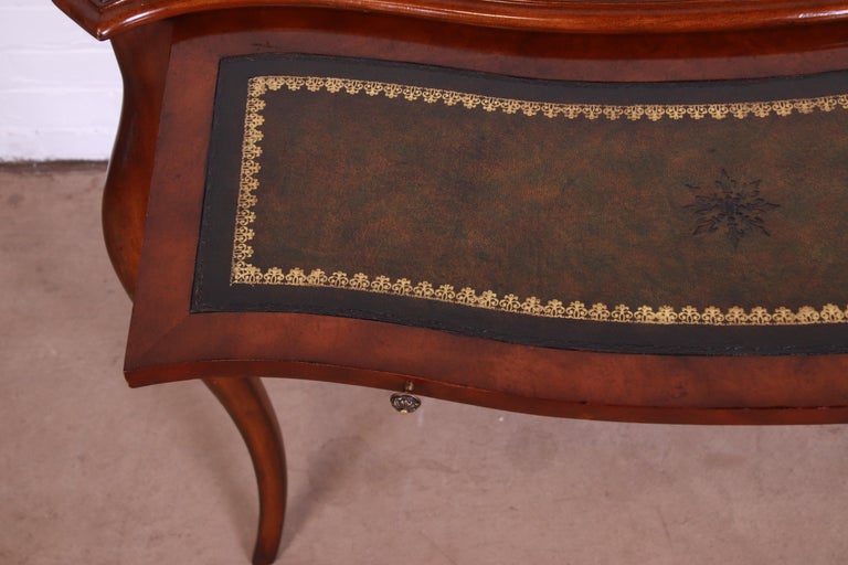 Maitland Smith French Provincial Louis XV Mahogany Leather Top Writing Desk For Sale 7
