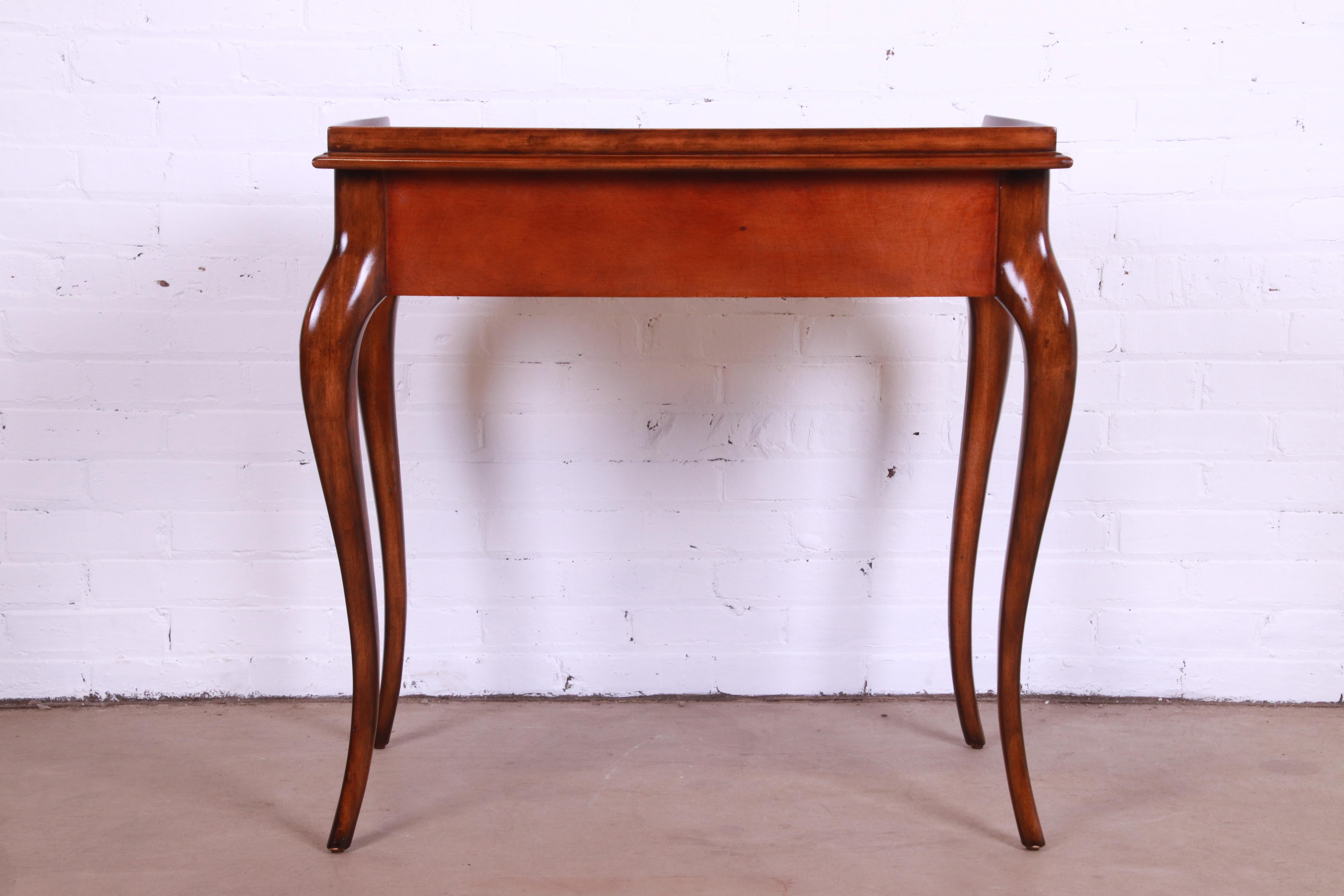 Maitland Smith French Provincial Louis XV Mahogany Leather Top Writing Desk For Sale 9
