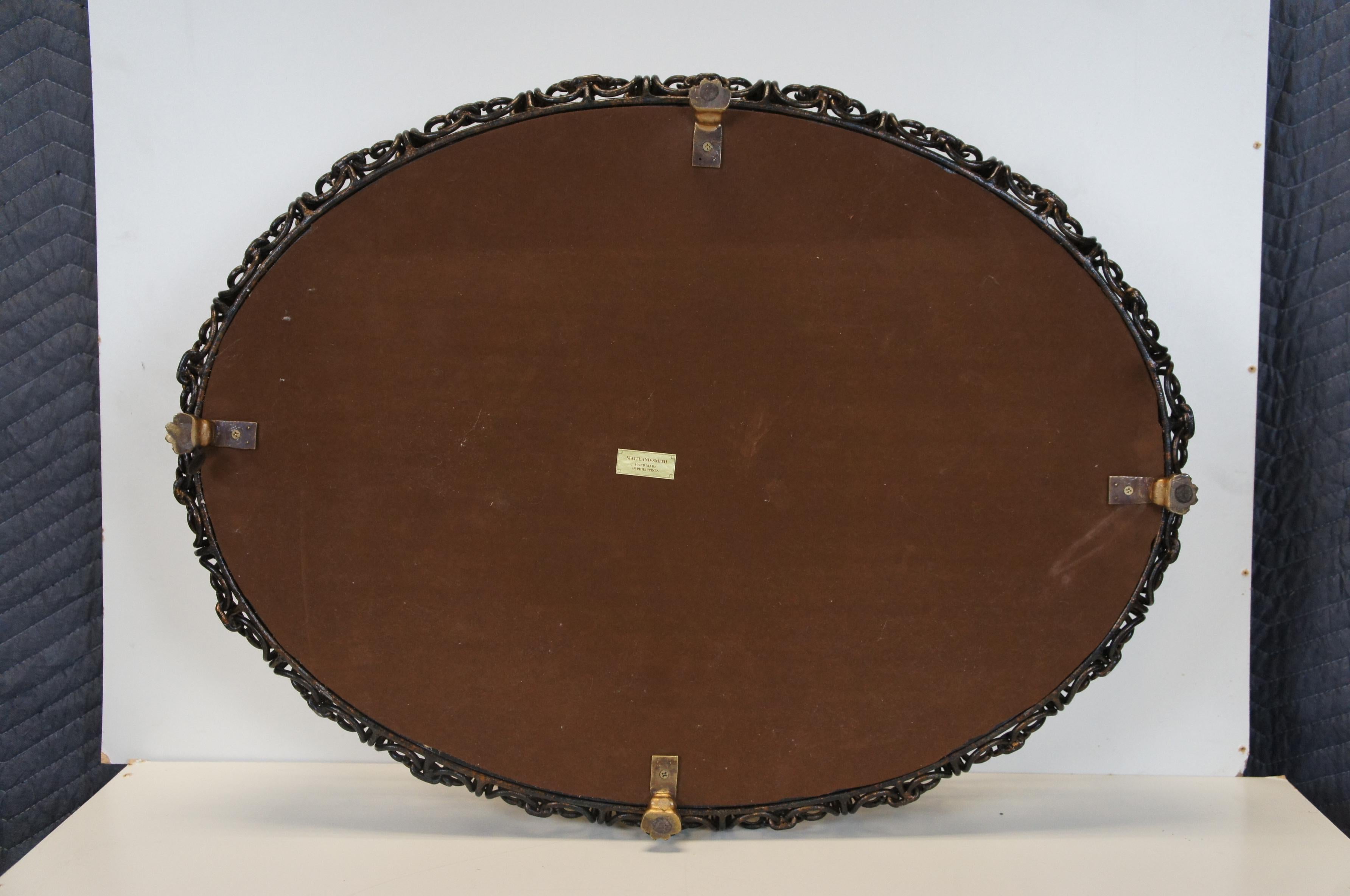 Maitland Smith Galerie de bar en fer forgé de style provincial français & Tavertine Tray 29