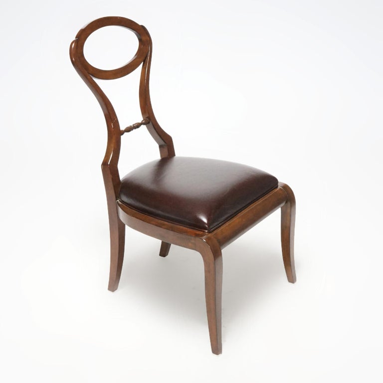 20th Century Maitland Smith French Style Mahogany Side Chair, 20th C For Sale