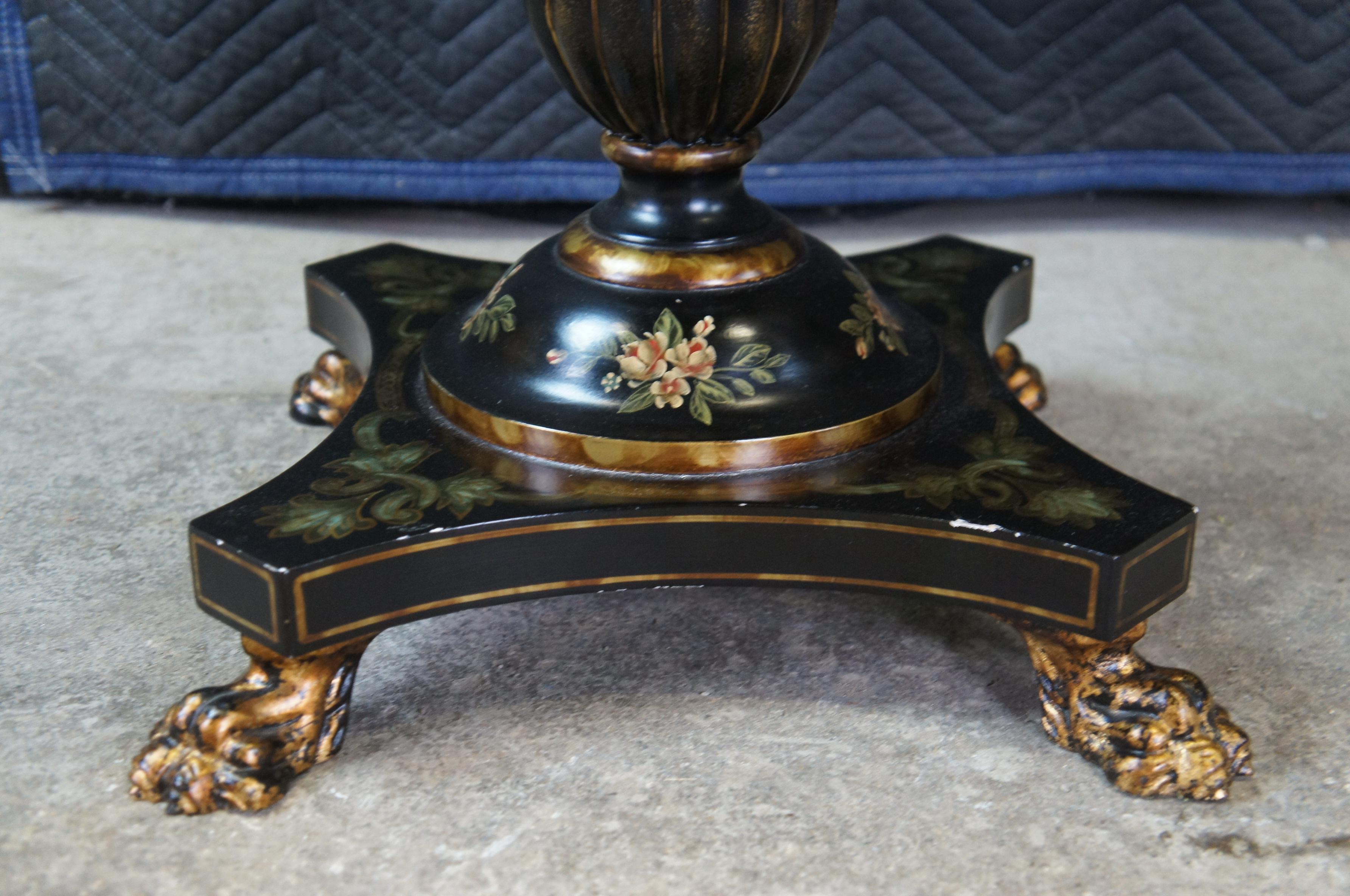 Maitland Smith French Victorian Scalloped Pedestal Side Table Stand Paw Feet 5