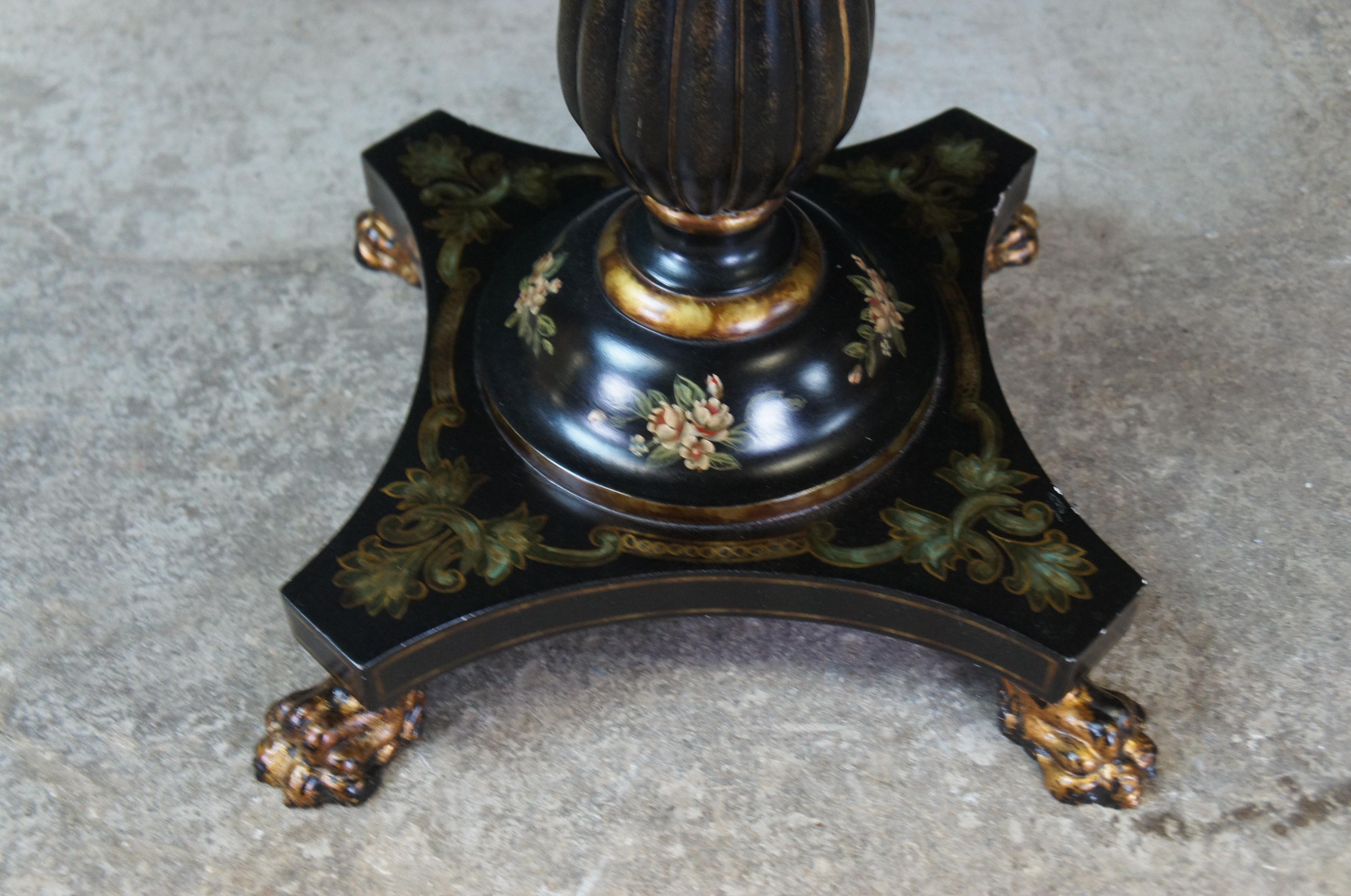 Maitland Smith French Victorian Scalloped Pedestal Side Table Stand Paw Feet 3