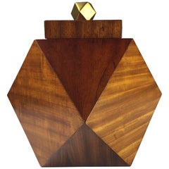 Maitland Smith Geometric Octagonal Mahogany and Brass Lidded Box Midcentury Maitland Smith Geometric Octagonal Mahogany and Brass Lidded Box Midcentury