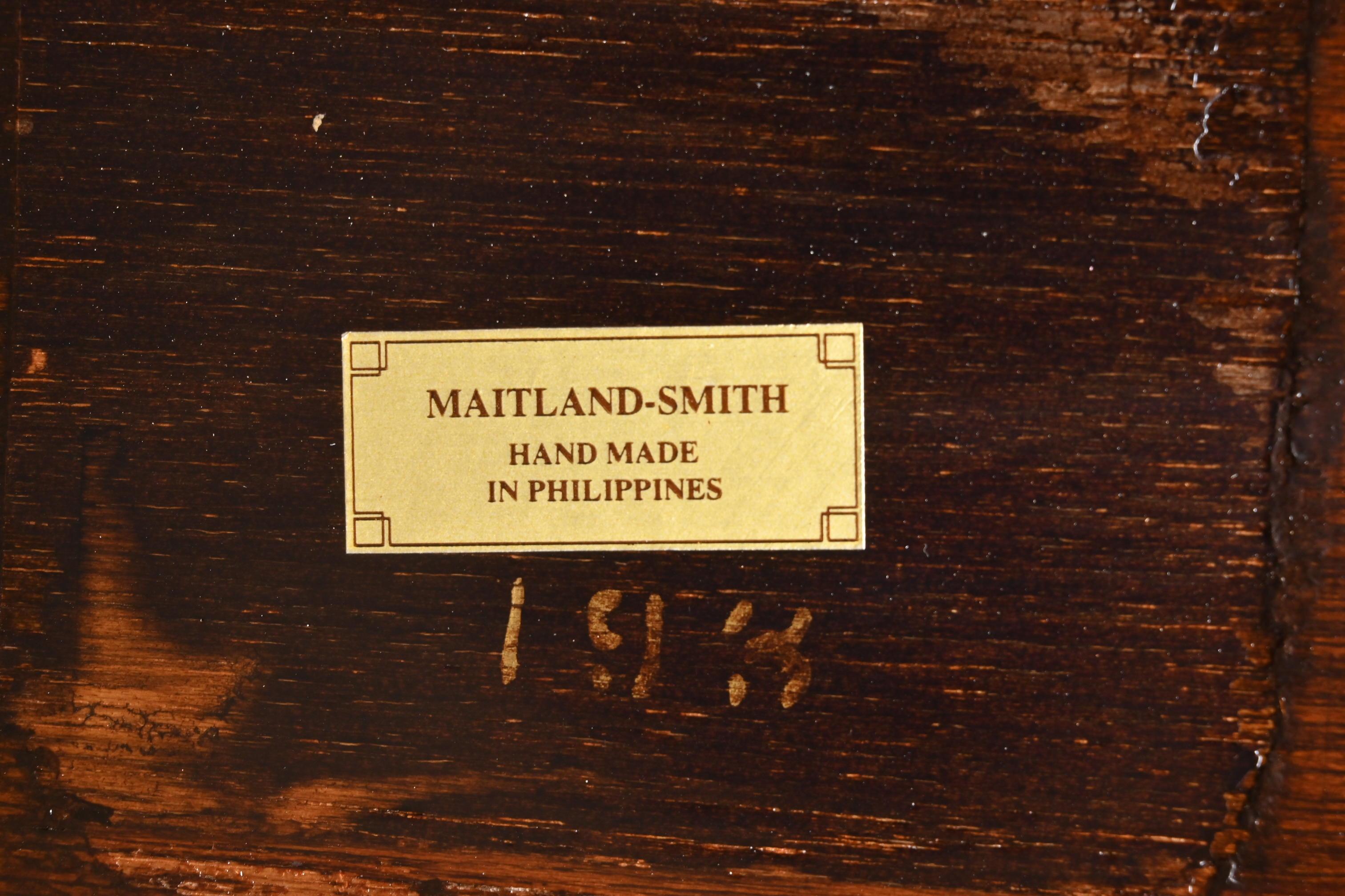 Maitland Smith Georgian Flame Mahogany Double Pedestal Dining Table, Refinished en venta 5