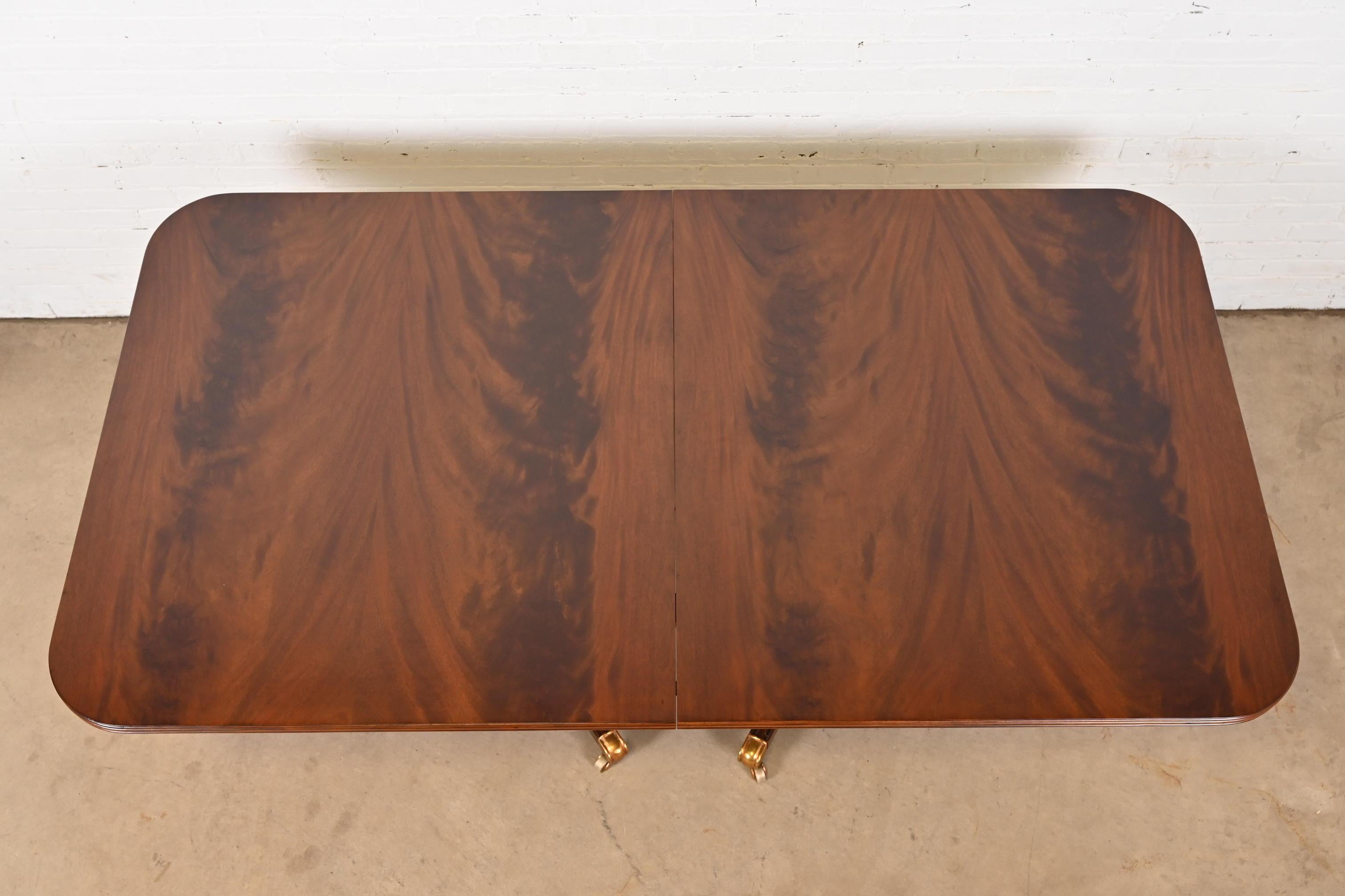 Maitland Smith Georgian Flame Mahogany Double Pedestal Extension Dining Table 3