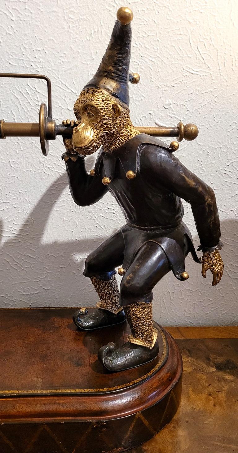 Maitland Smith Gilt Bronze Monkey Paper Towel Holder For Sale at