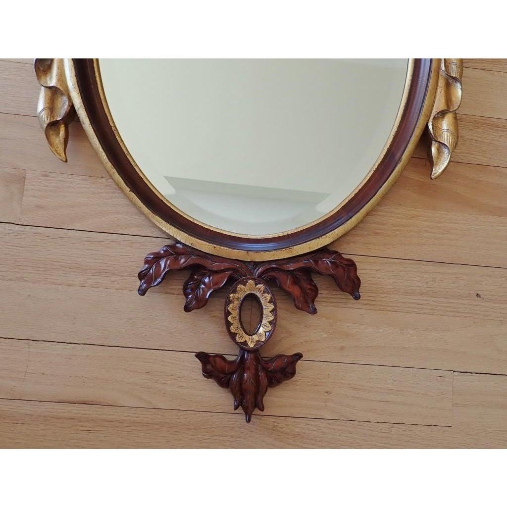 Philippine Maitland-Smith Gilt  Hand Carved Mahogany Classical Mirror For Sale