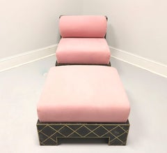 MAITLAND SMITH Green/Black Tessellated Marble Two Piece Chaise Lounge
