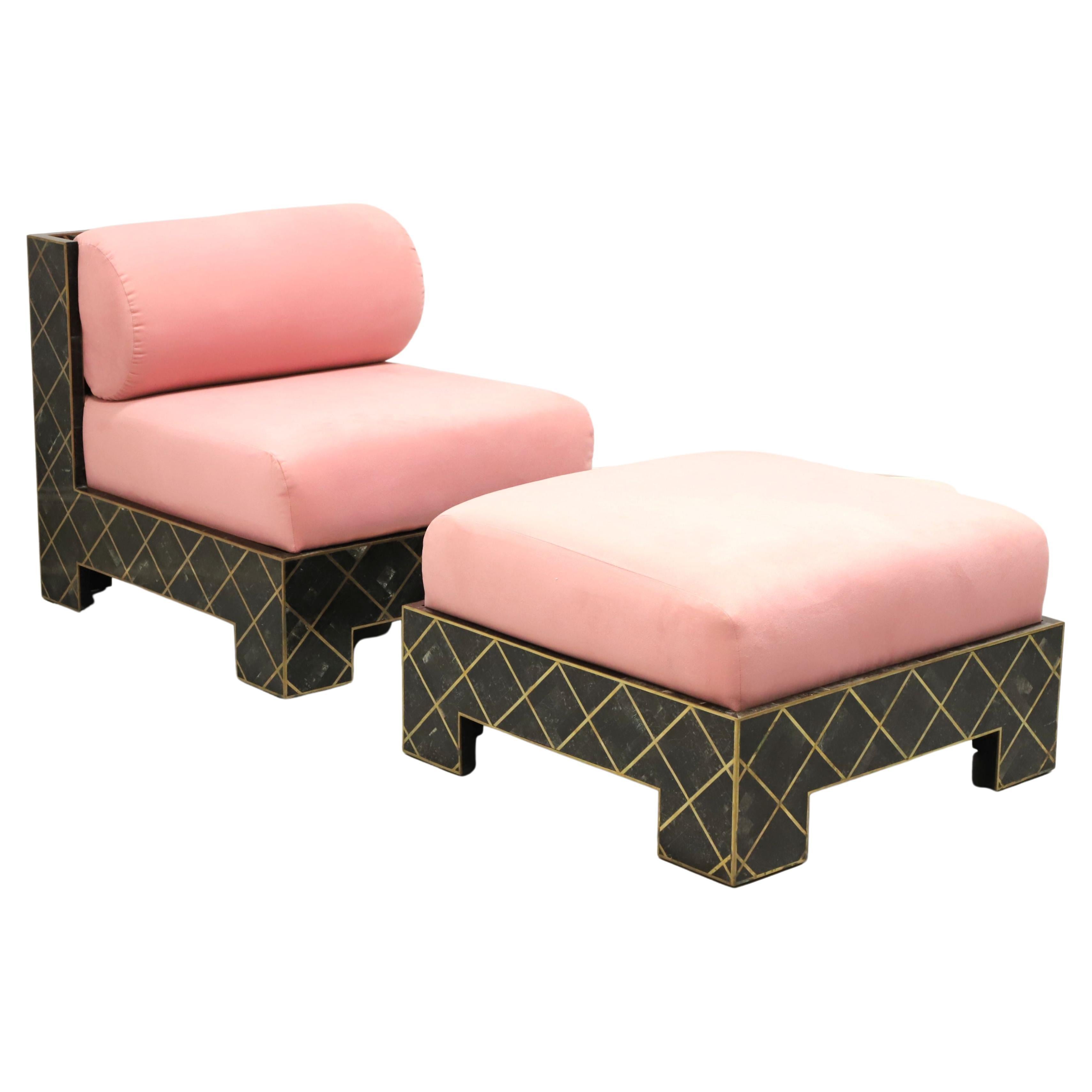 MAITLAND SMITH Chaiselongue aus grünem/schwarzem Mosaikmarmor, zweiteilig im Angebot