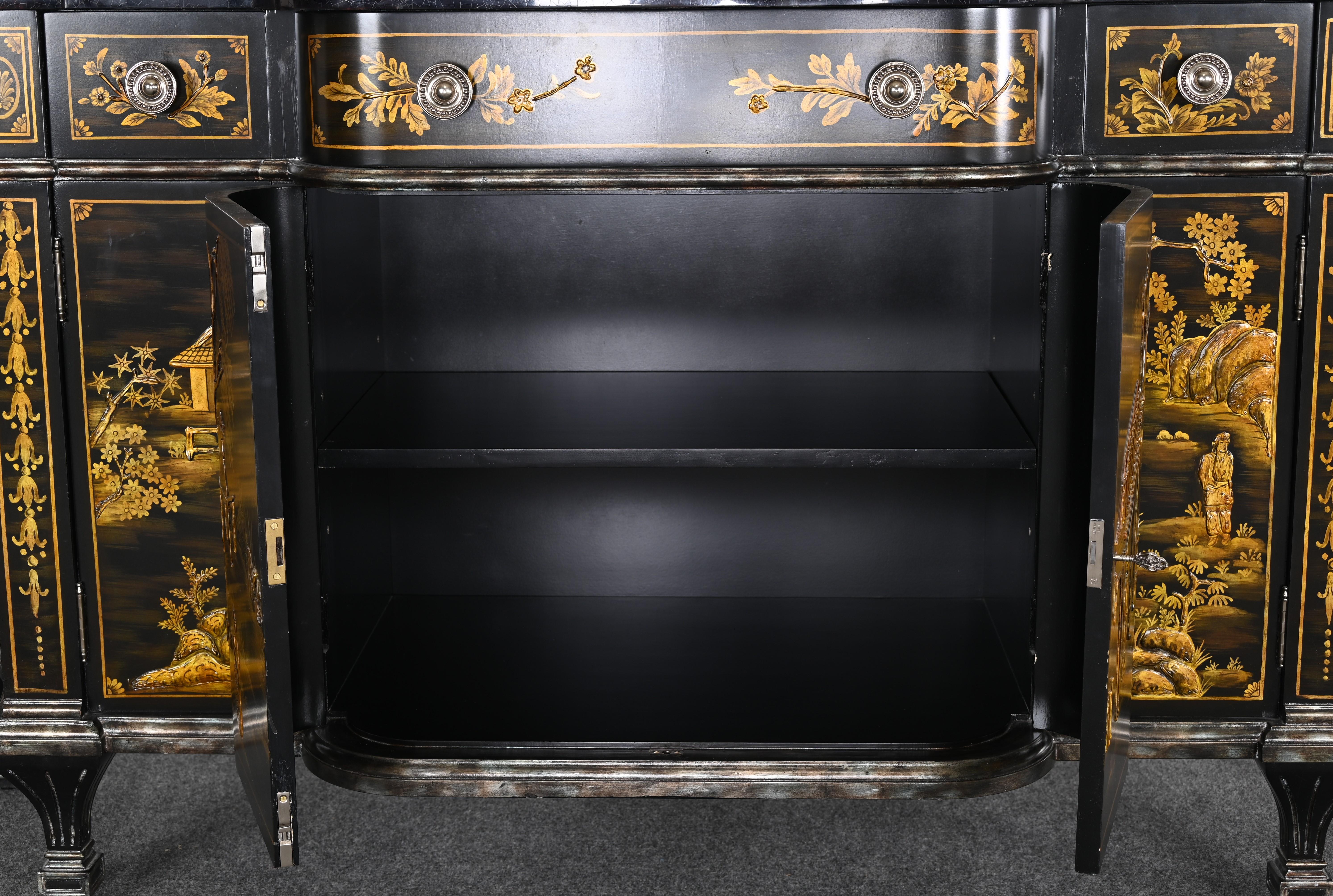 Maitland Smith Hand Painted Chinoiserie Commode or Credenza, 1990s 4