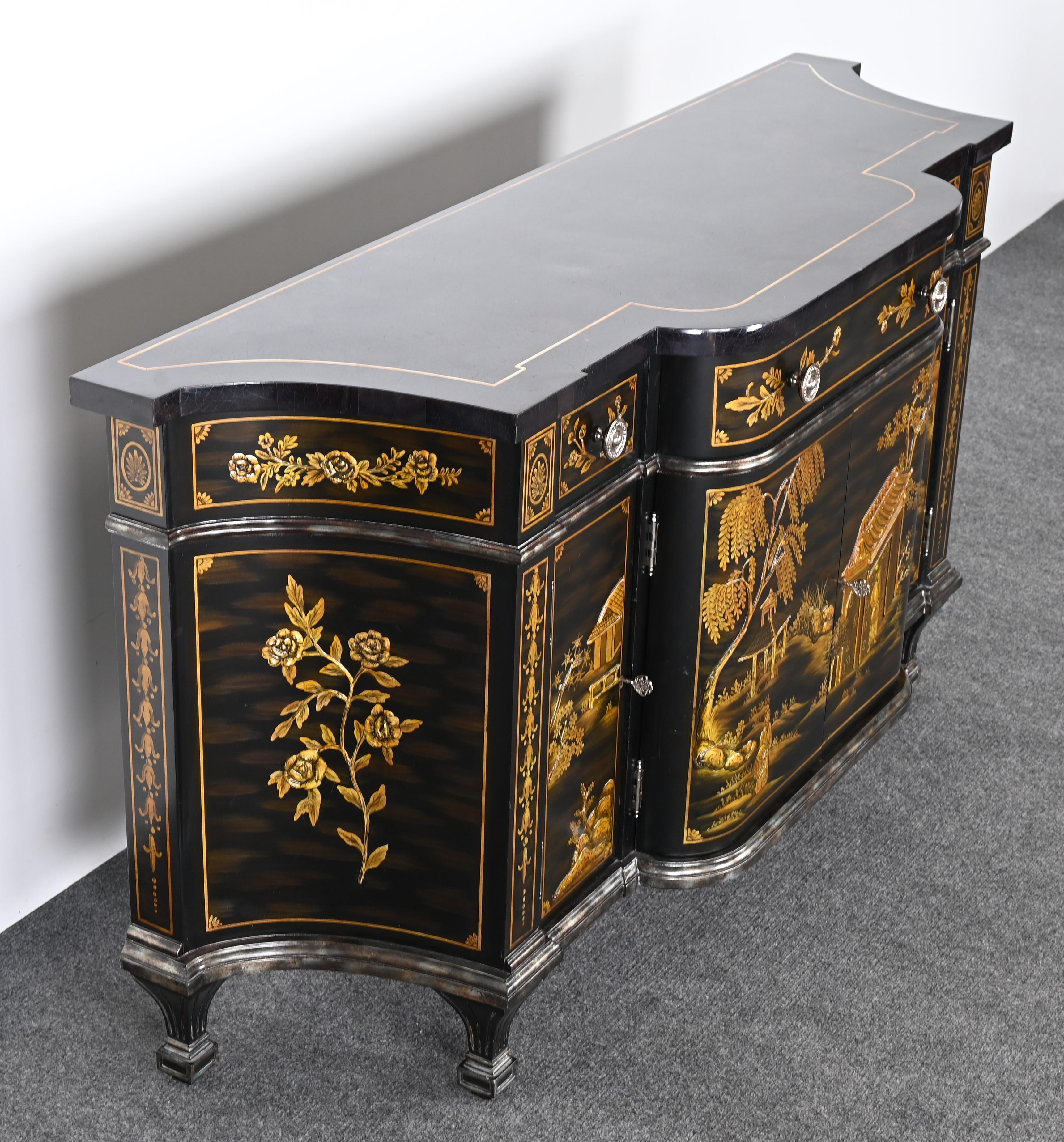 Maitland Smith Hand Painted Chinoiserie Commode or Credenza, 1990s 8