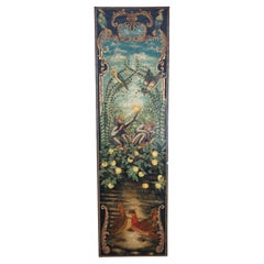 Maitland Smith Painted Monkey Landscape Crackled Coromandel Wall Panel 72"