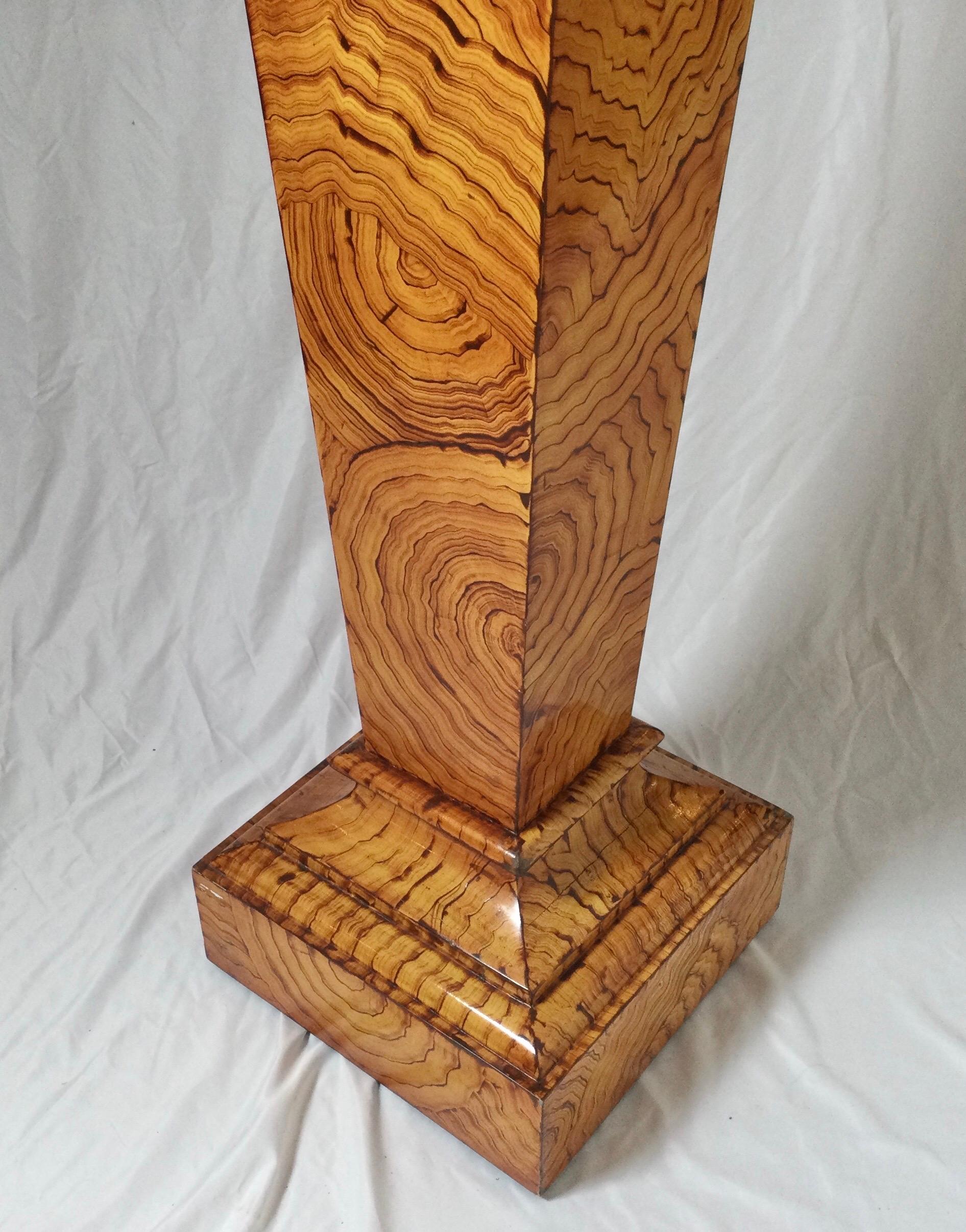 Maitland Smith Hand Painted Tapered Pedestal In Excellent Condition In Lambertville, NJ