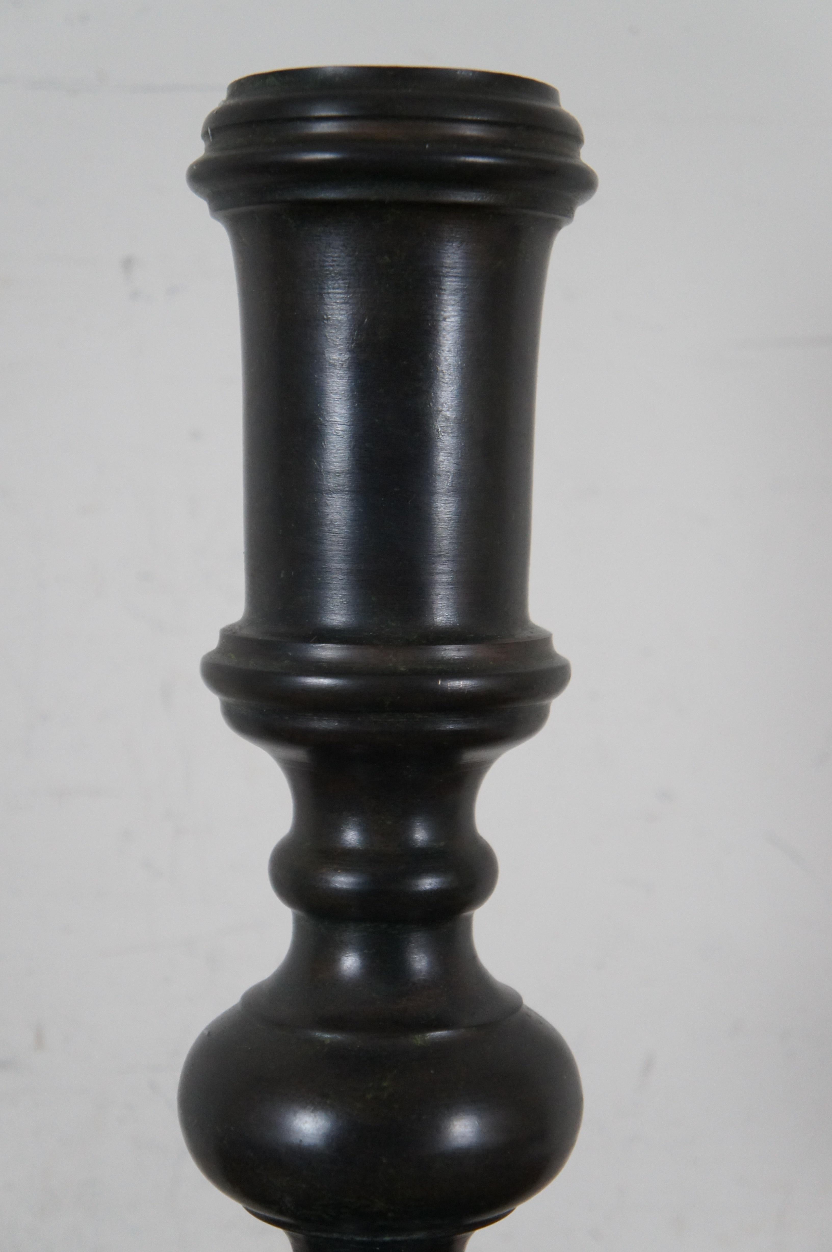 Maitland Smith Bronze lourd Altar Pillar Candlestick Candle Holder 23