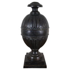 Retro Maitland Smith Heavy Bronze Lidded Ginger Jar Mantel Urn Compote 21"